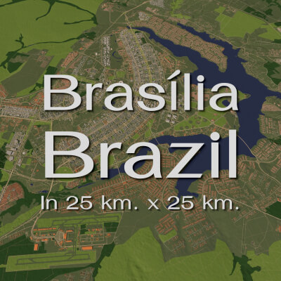 Brasilia Brazil - city and urban in 25 km x 25 km