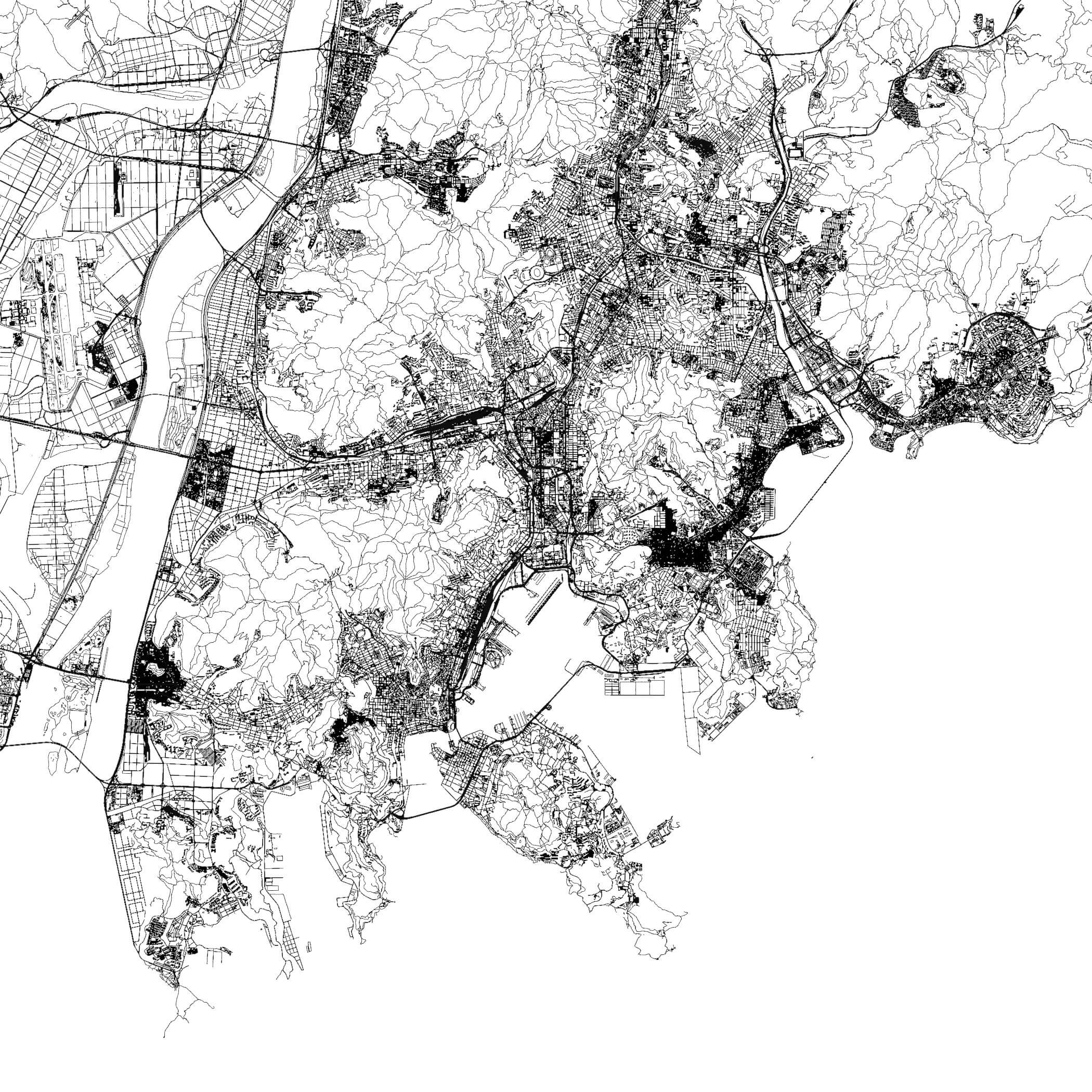 Busan South Korea - city and urban in 25 km x 25 km 3D Model