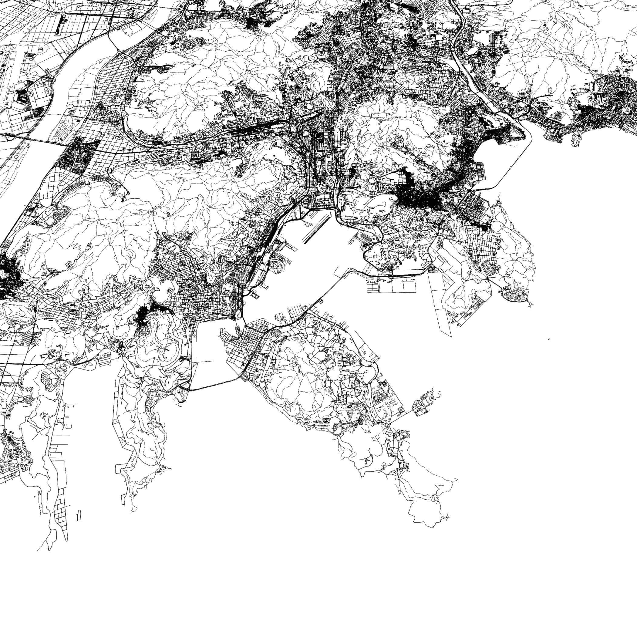 Busan South Korea - city and urban in 25 km x 25 km 3D Model