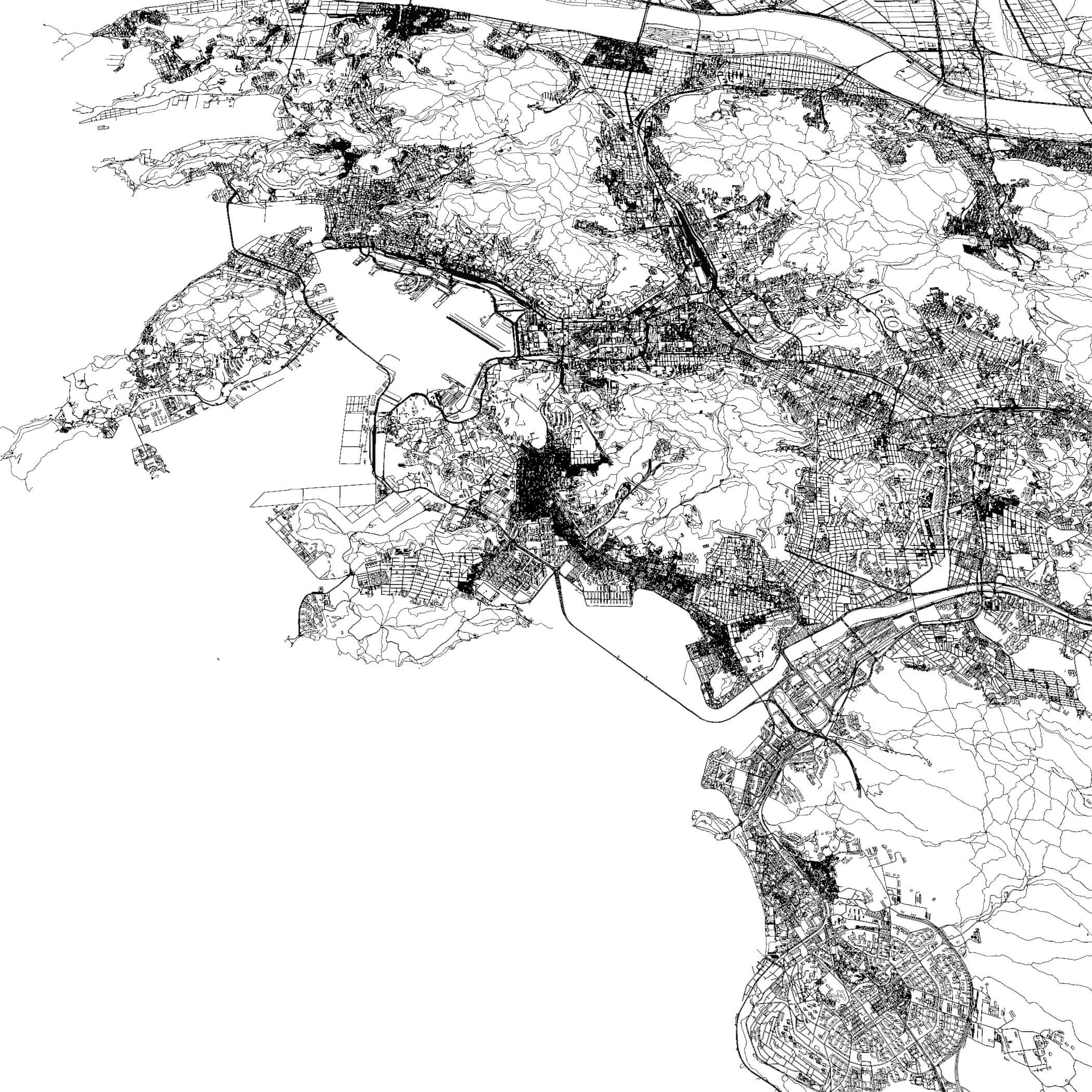 Busan South Korea - city and urban in 25 km x 25 km 3D Model