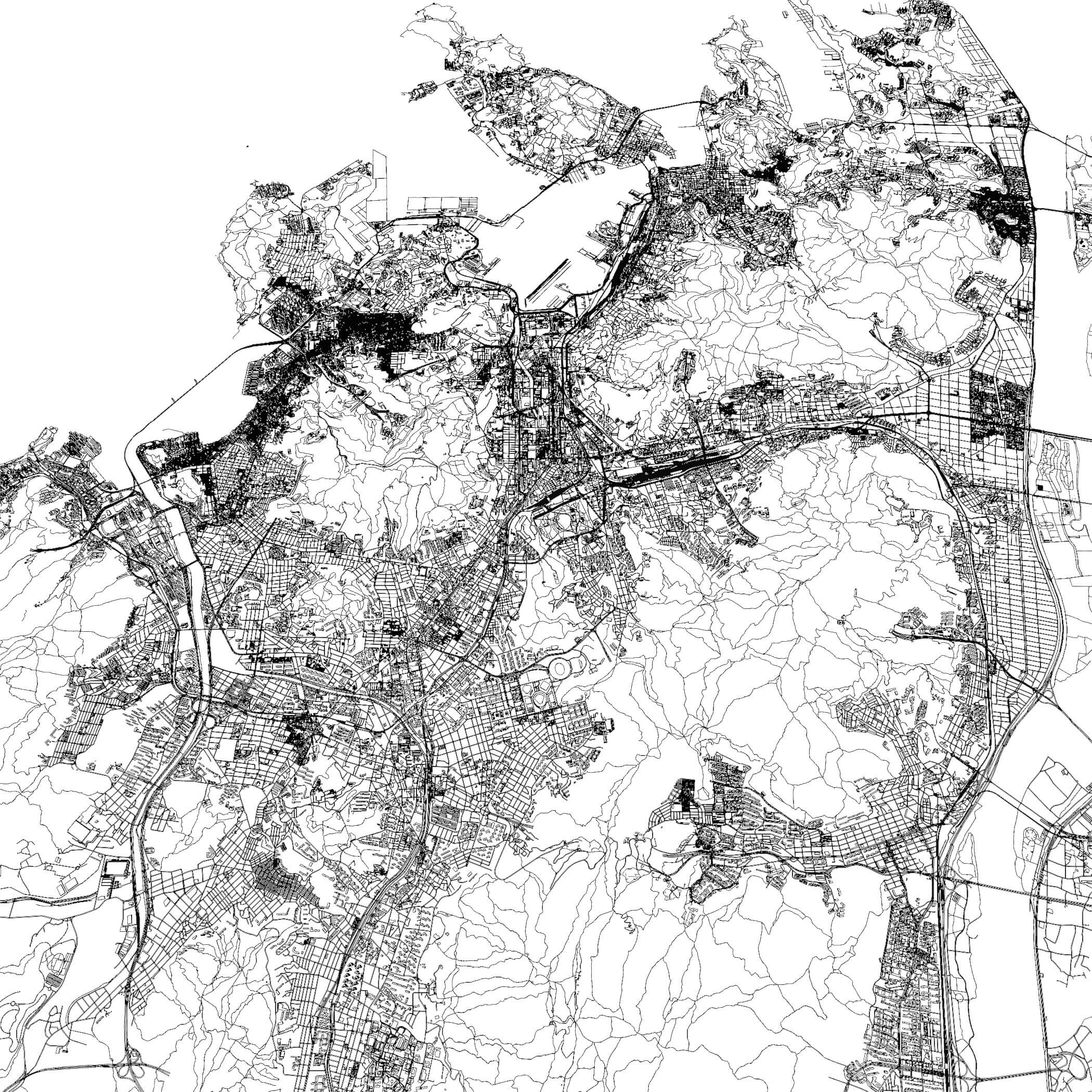Busan South Korea - city and urban in 25 km x 25 km 3D Model