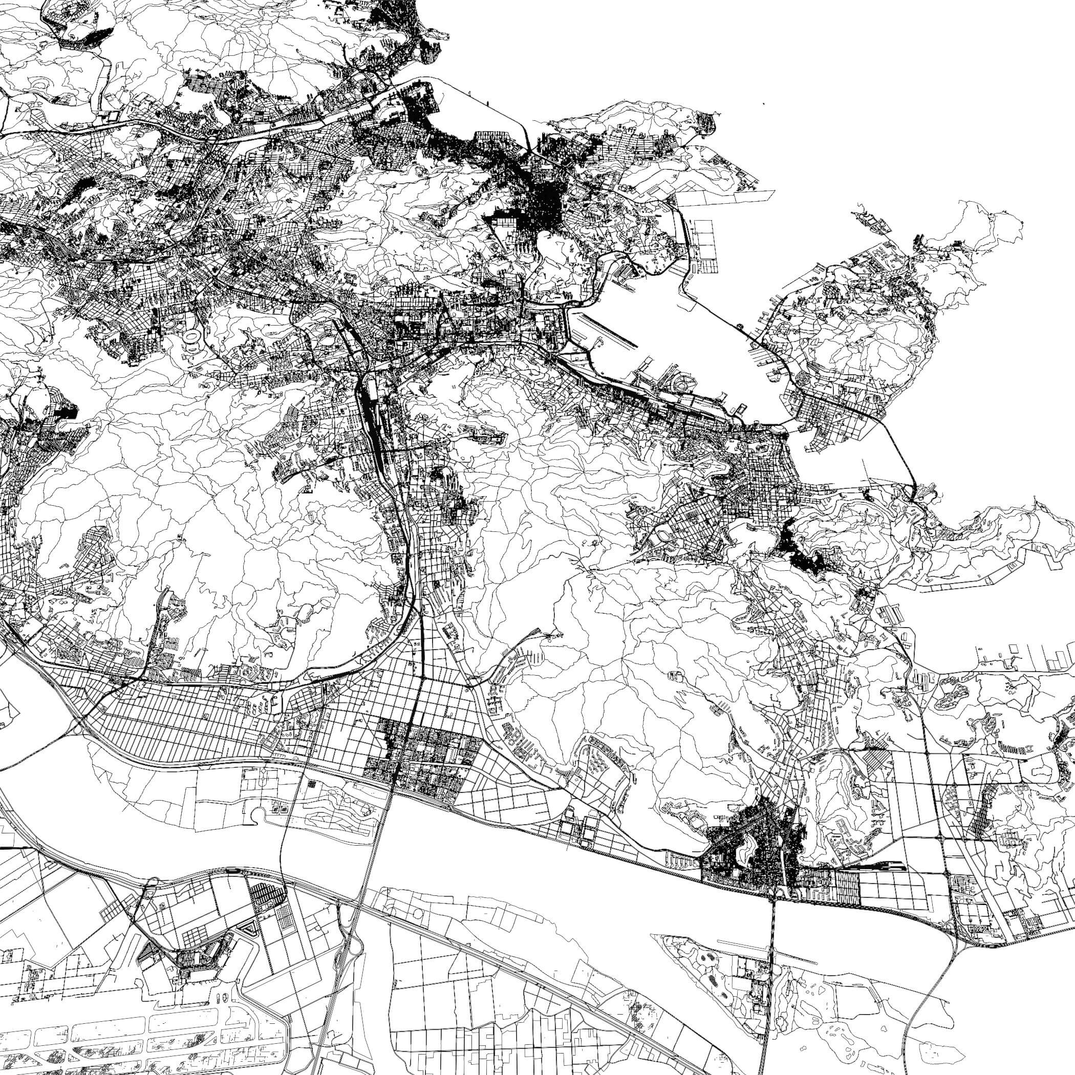 Busan South Korea - city and urban in 25 km x 25 km 3D Model