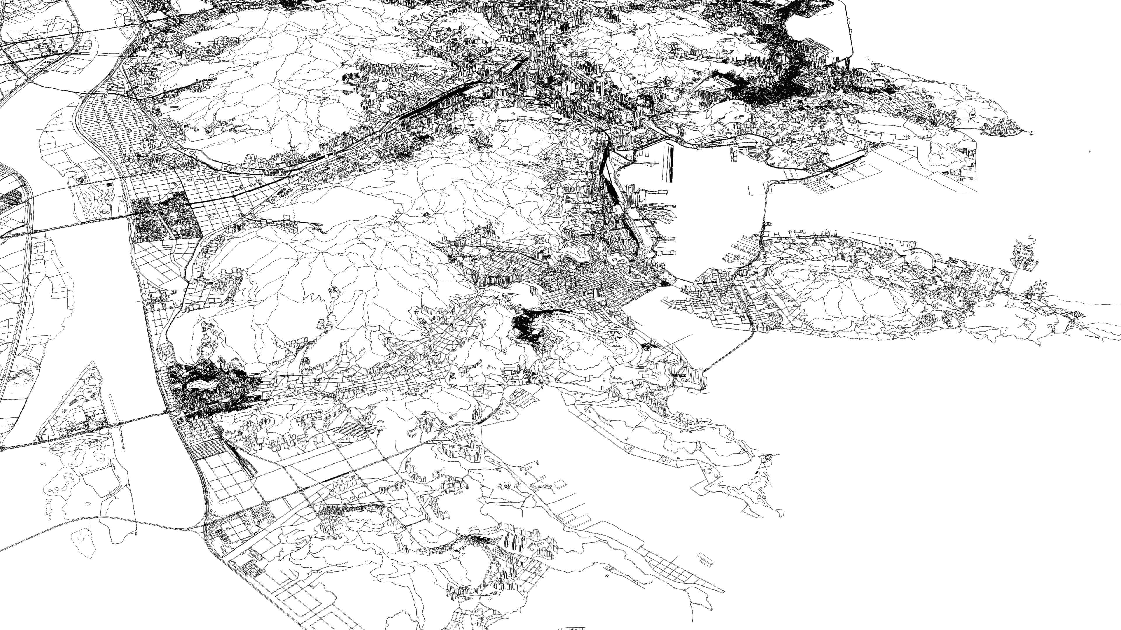 Busan South Korea - city and urban in 25 km x 25 km 3D Model