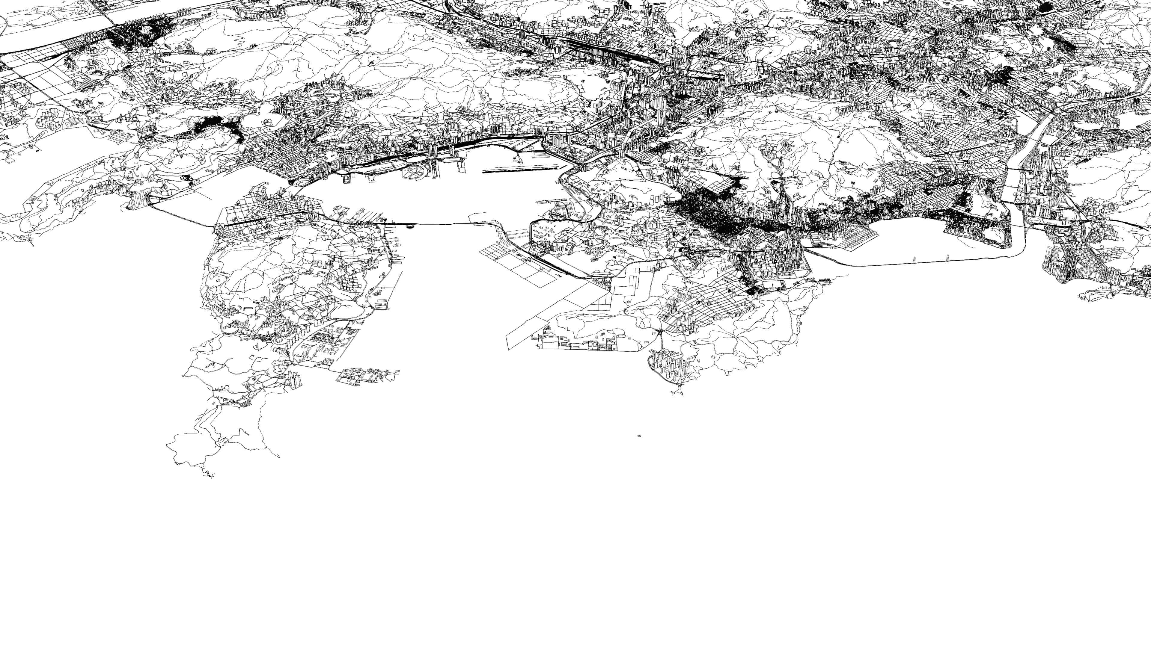 Busan South Korea - city and urban in 25 km x 25 km 3D Model