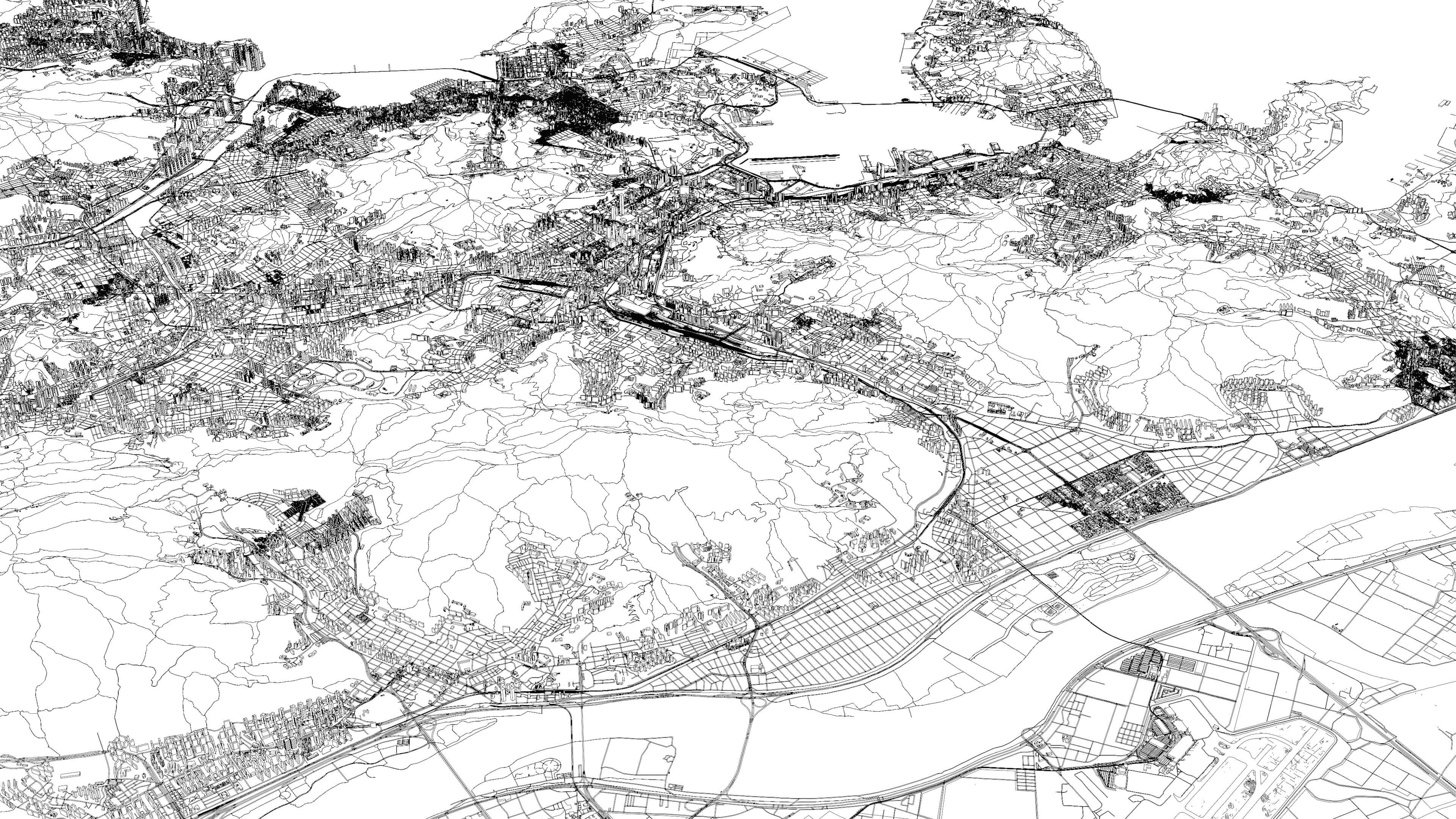 Busan South Korea - city and urban in 25 km x 25 km 3D Model
