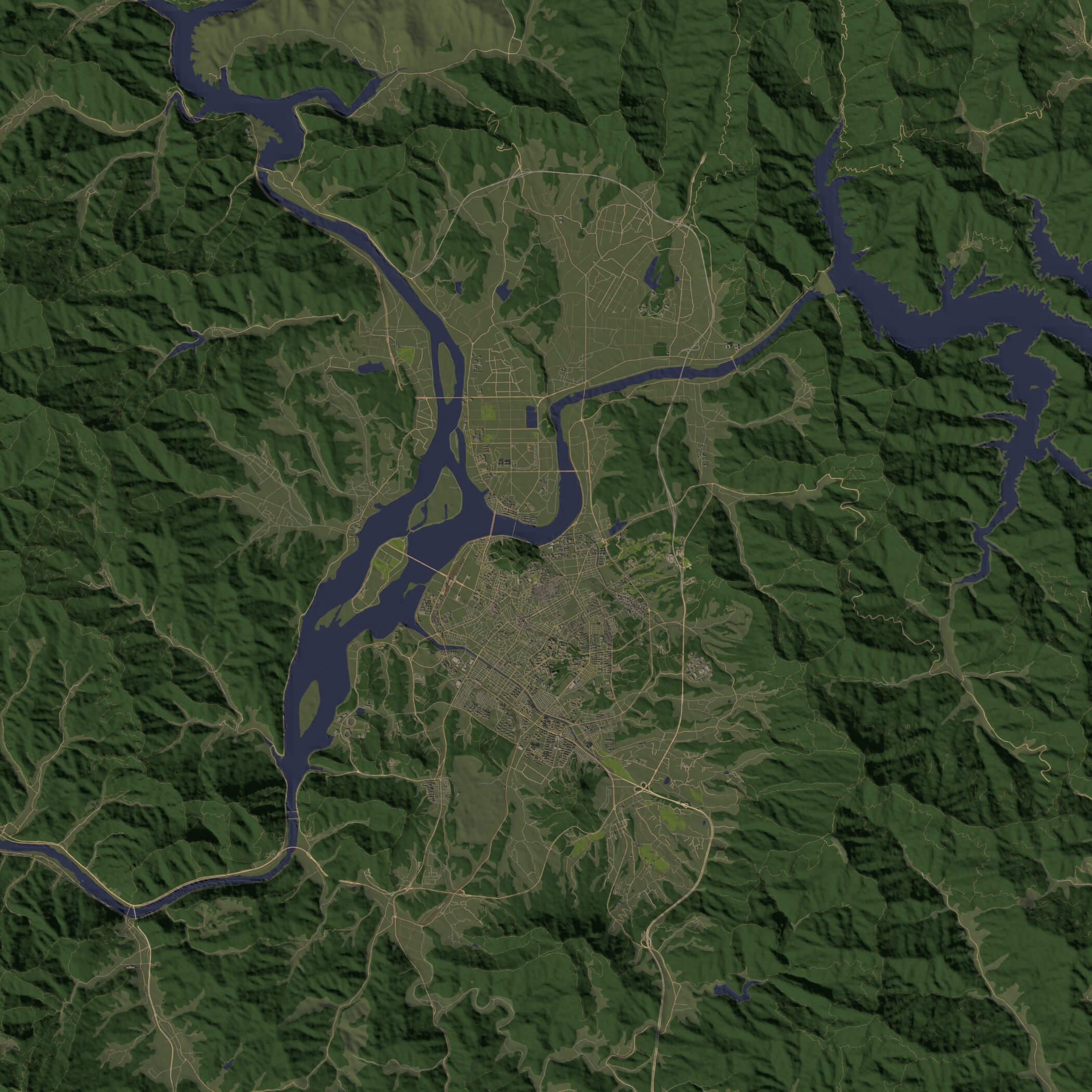 Chuncheon South Korea - City and Urban in 25 km x 25 km 3D Model