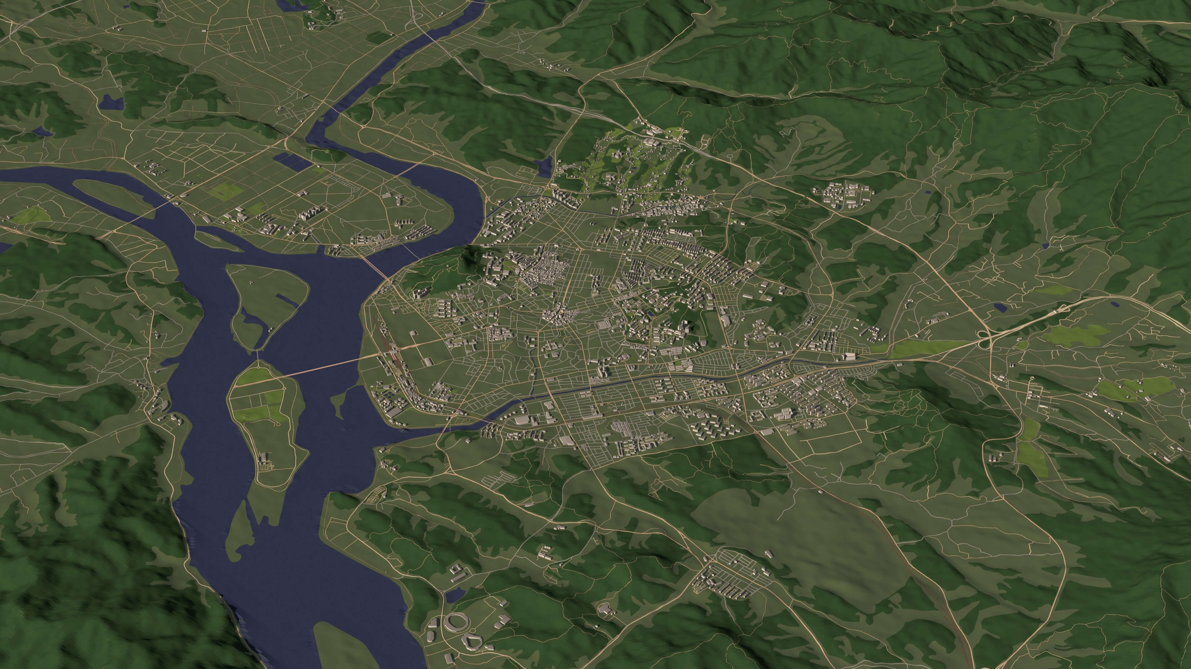 Chuncheon South Korea - City and Urban in 25 km x 25 km 3D Model