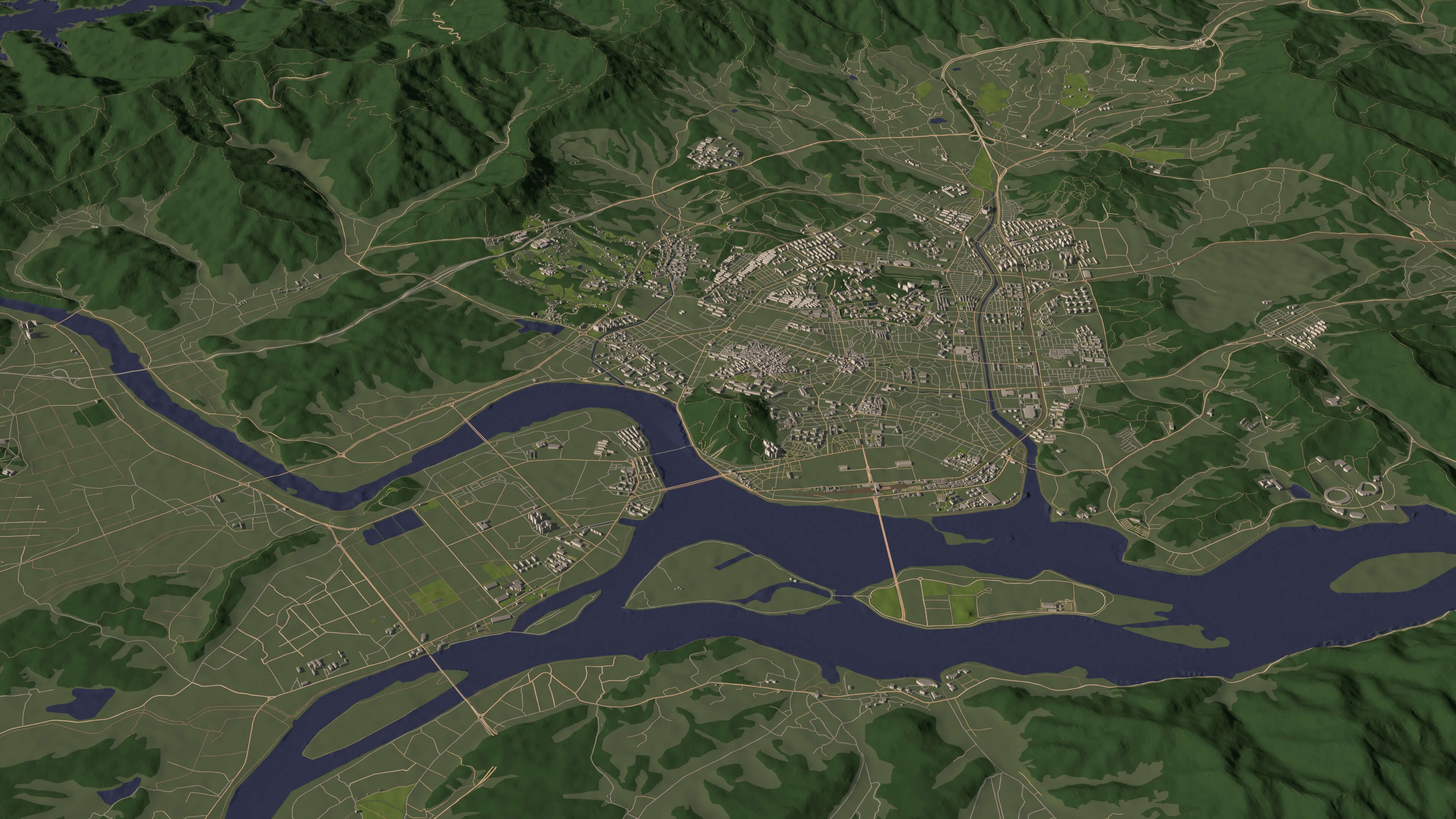 Chuncheon South Korea - City and Urban in 25 km x 25 km 3D Model