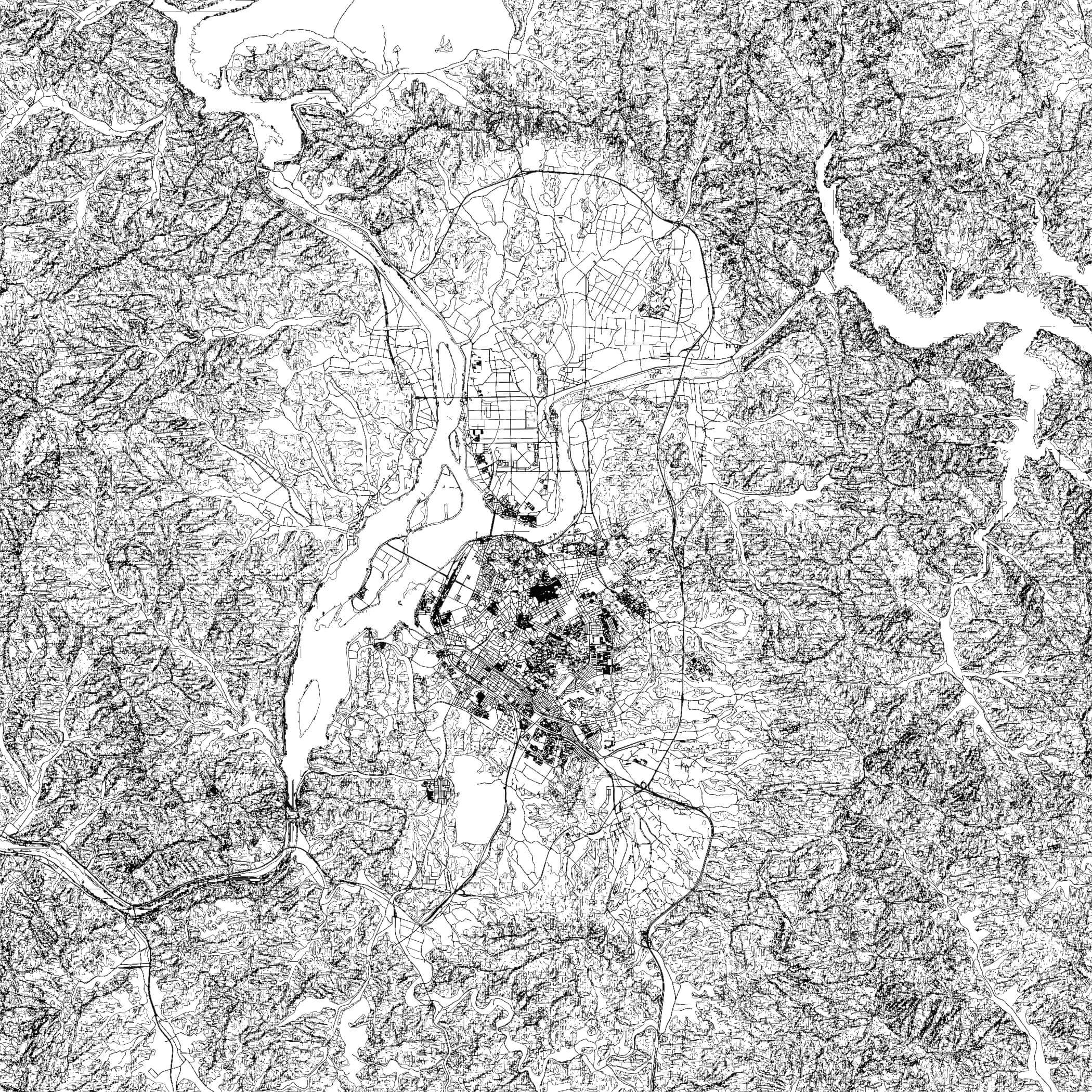 Chuncheon South Korea - City and Urban in 25 km x 25 km 3D Model