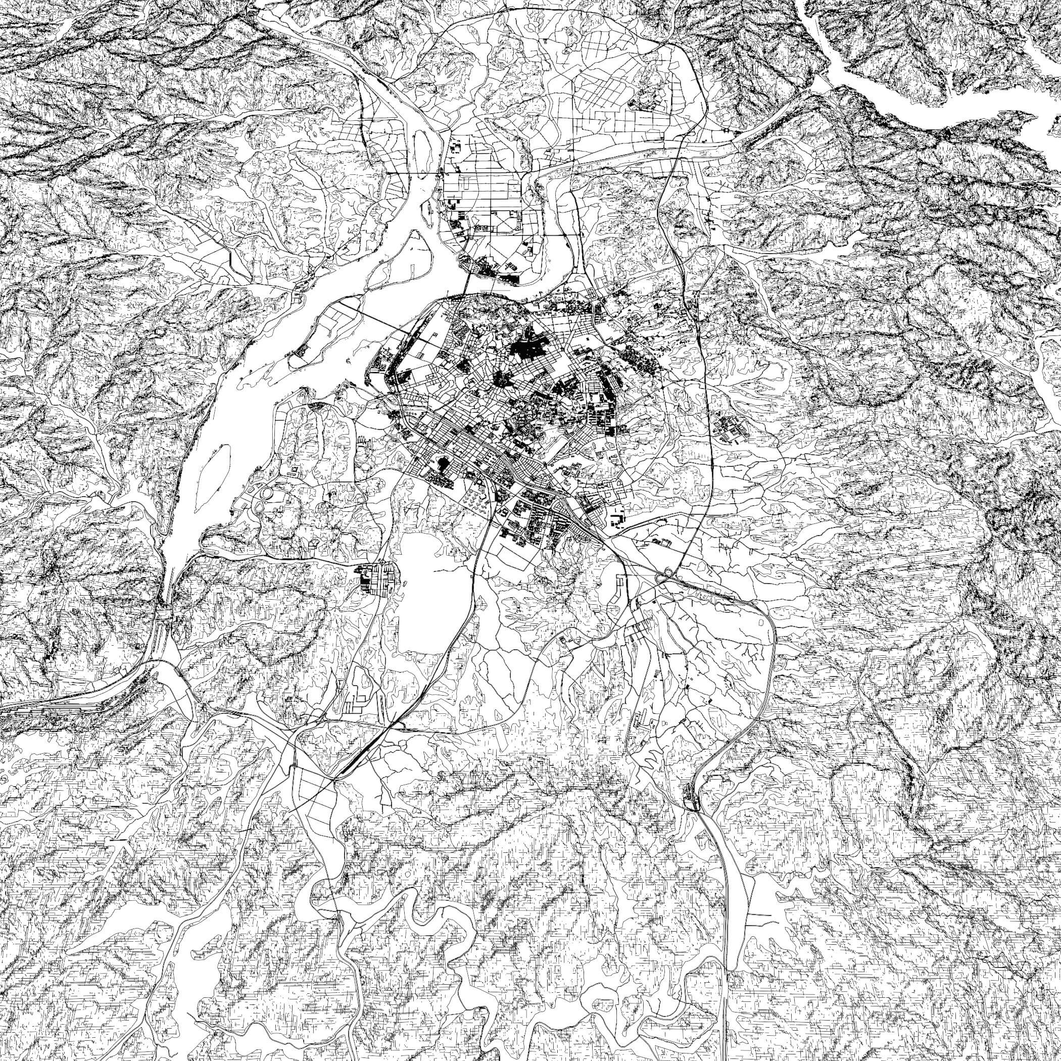 Chuncheon South Korea - City and Urban in 25 km x 25 km 3D Model