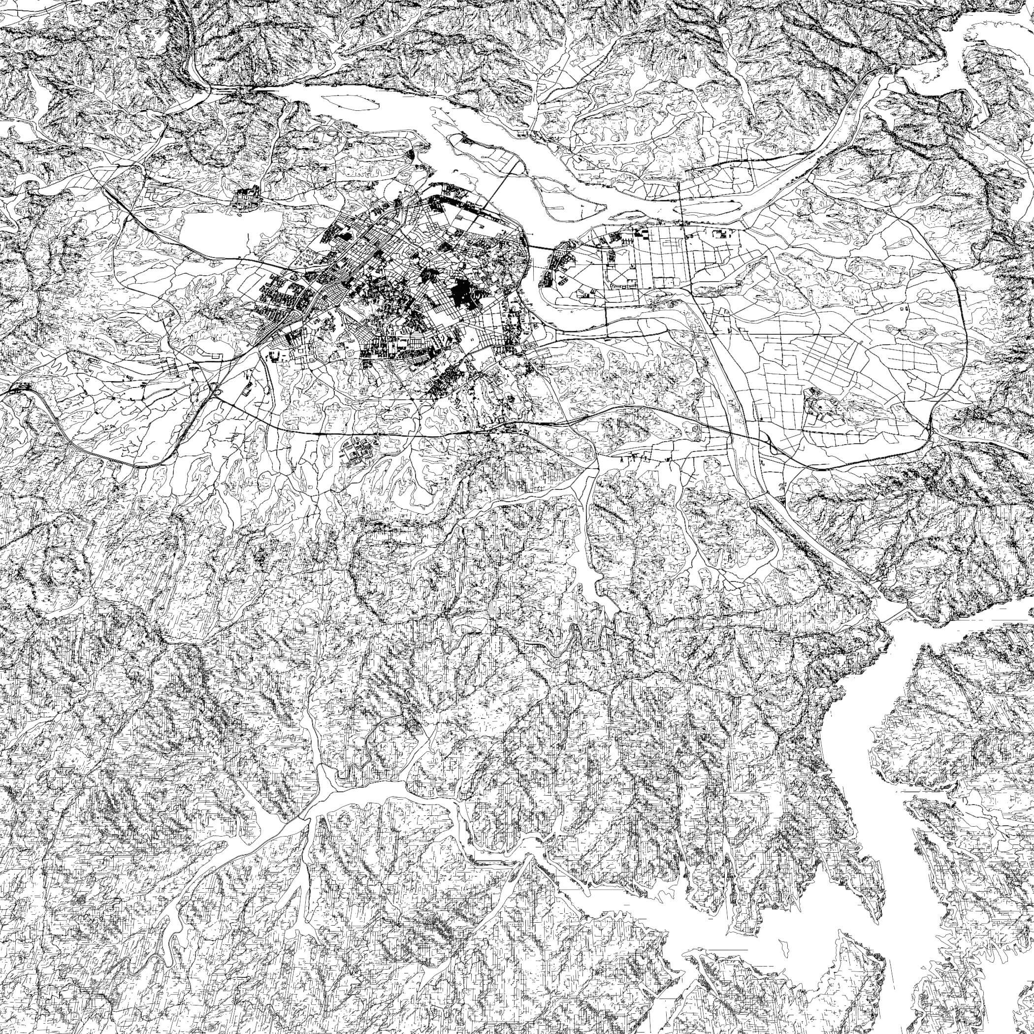 Chuncheon South Korea - City and Urban in 25 km x 25 km 3D Model