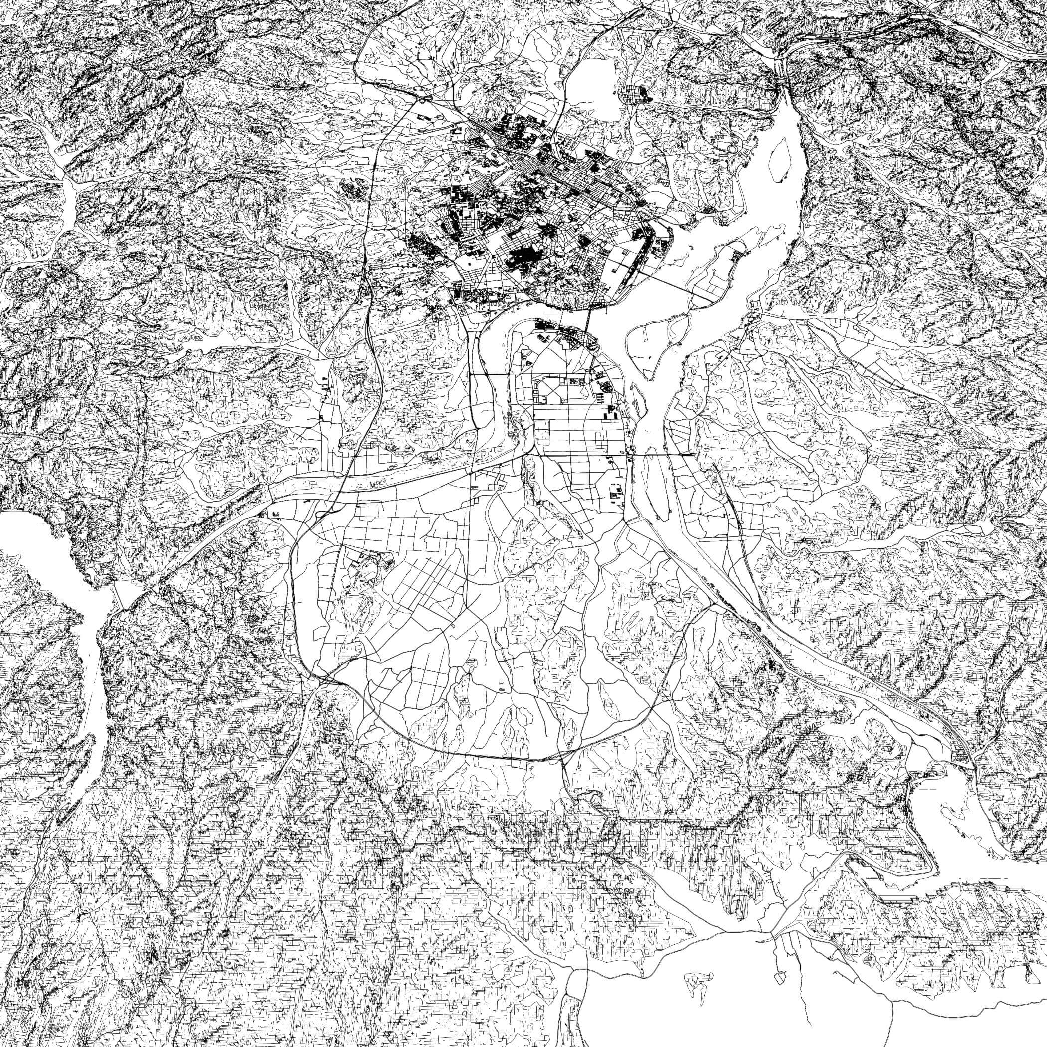 Chuncheon South Korea - City and Urban in 25 km x 25 km 3D Model