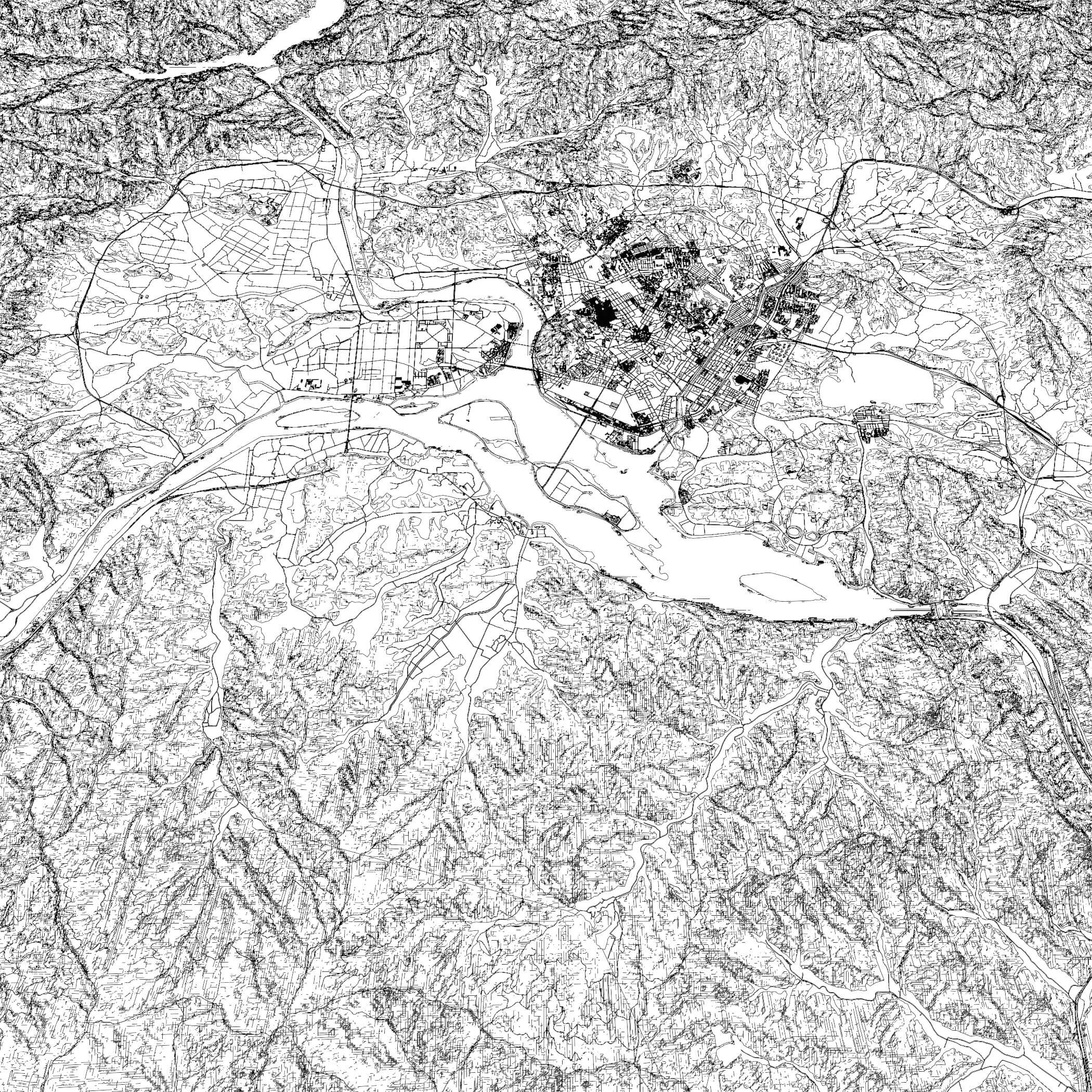 Chuncheon South Korea - City and Urban in 25 km x 25 km 3D Model