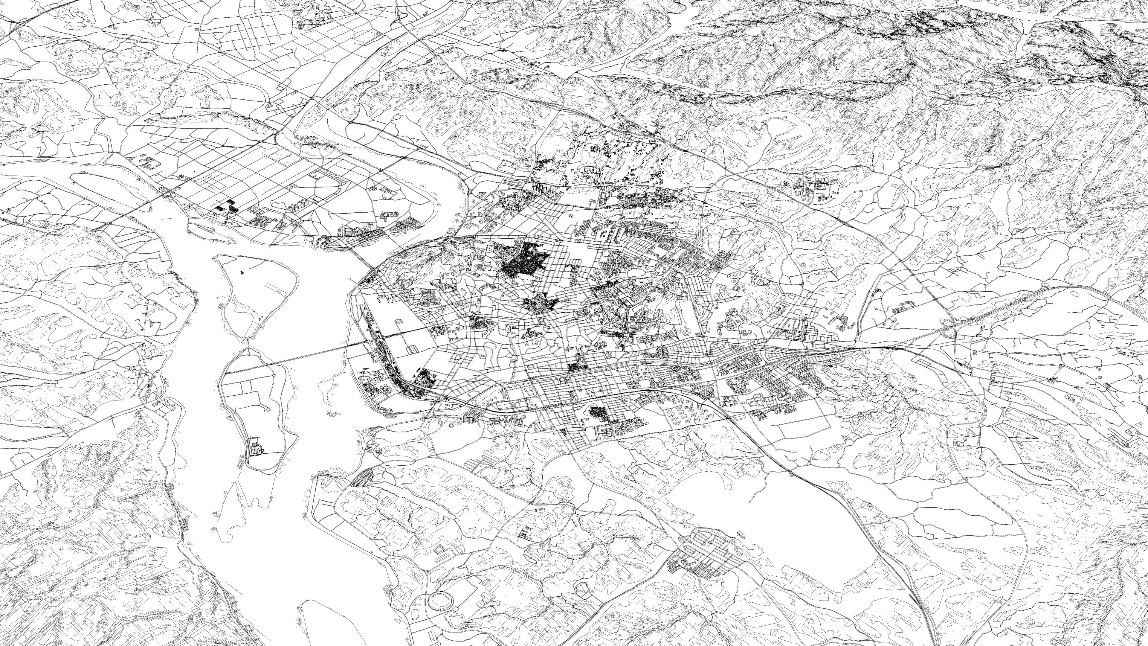 Chuncheon South Korea - City and Urban in 25 km x 25 km 3D Model