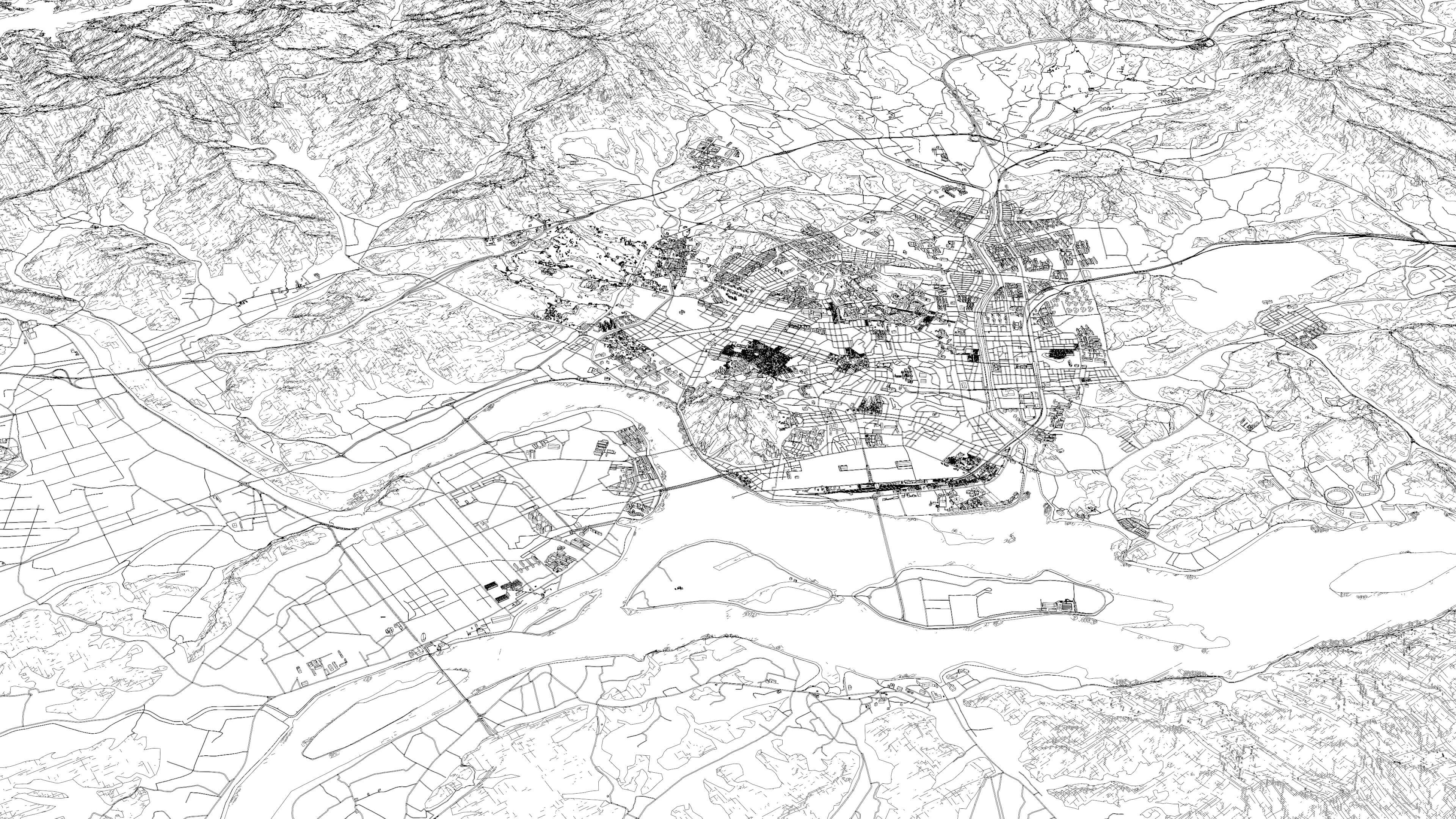 Chuncheon South Korea - City and Urban in 25 km x 25 km 3D Model
