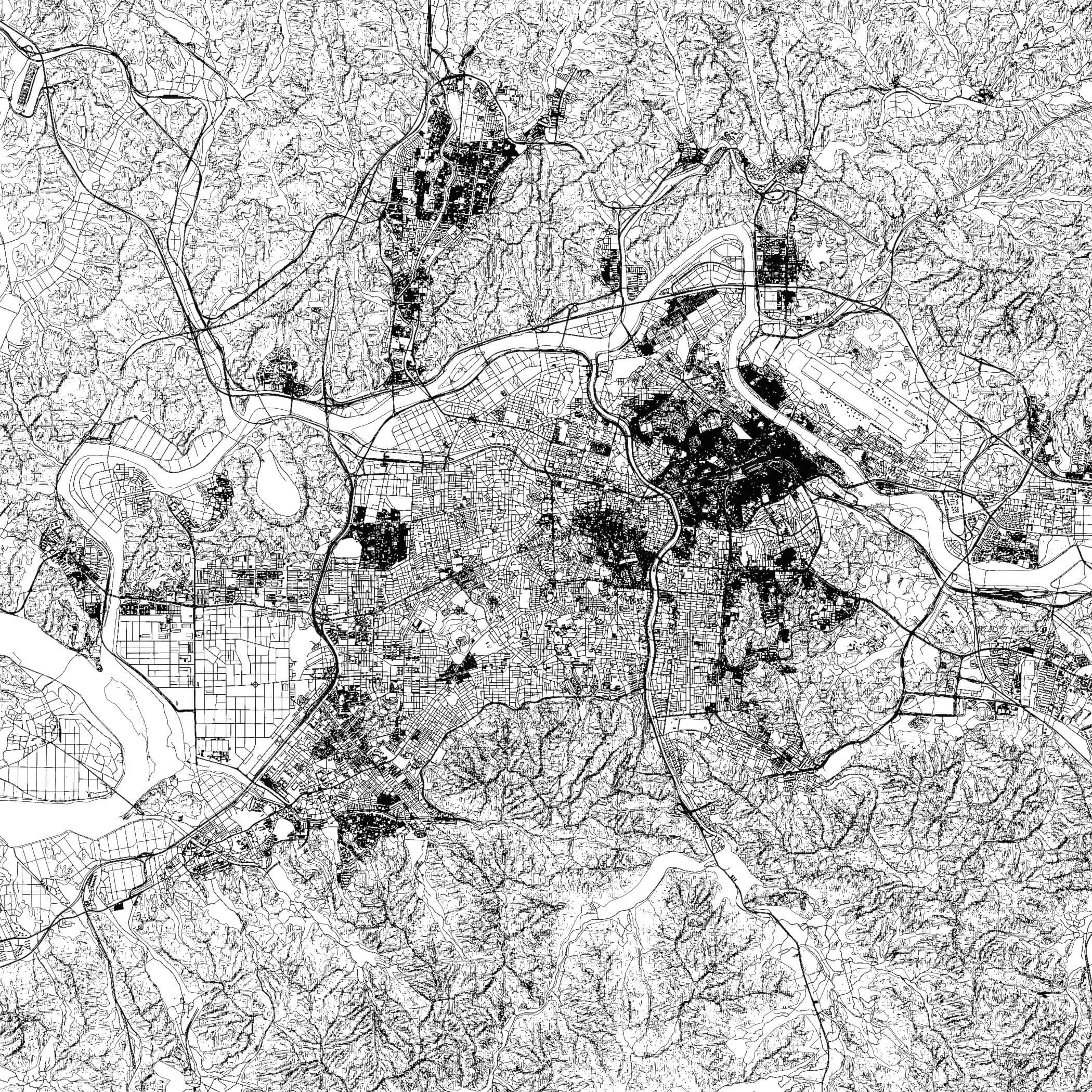 Daegu South Korea - city and urban in 25 km x 25 km 3D Model
