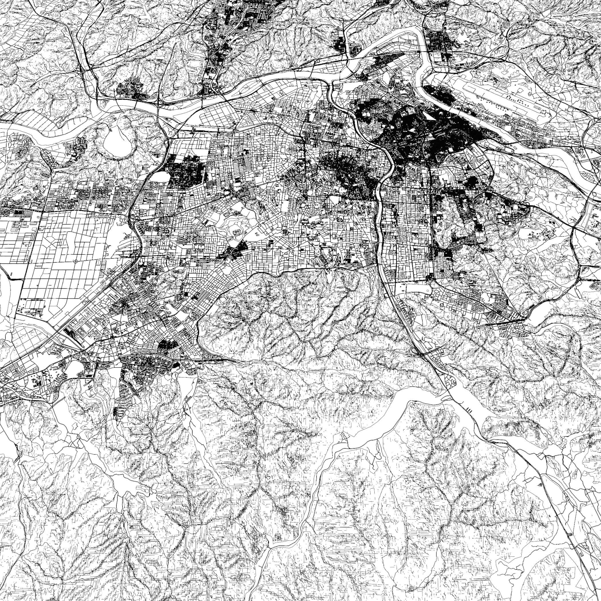 Daegu South Korea - city and urban in 25 km x 25 km 3D Model