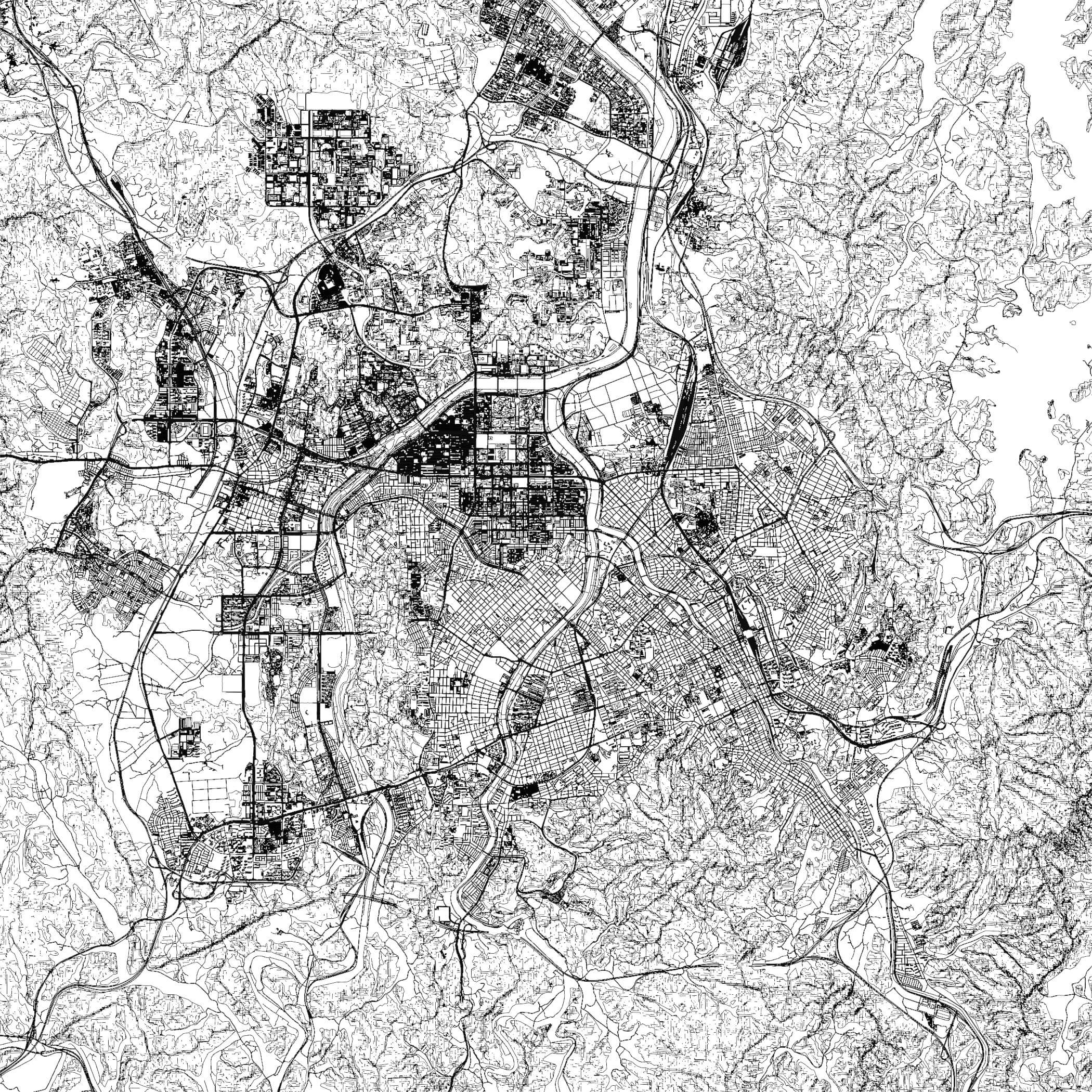 Daejeon South Korea - City and Urban in 20 Km x 20 Km 3D Model