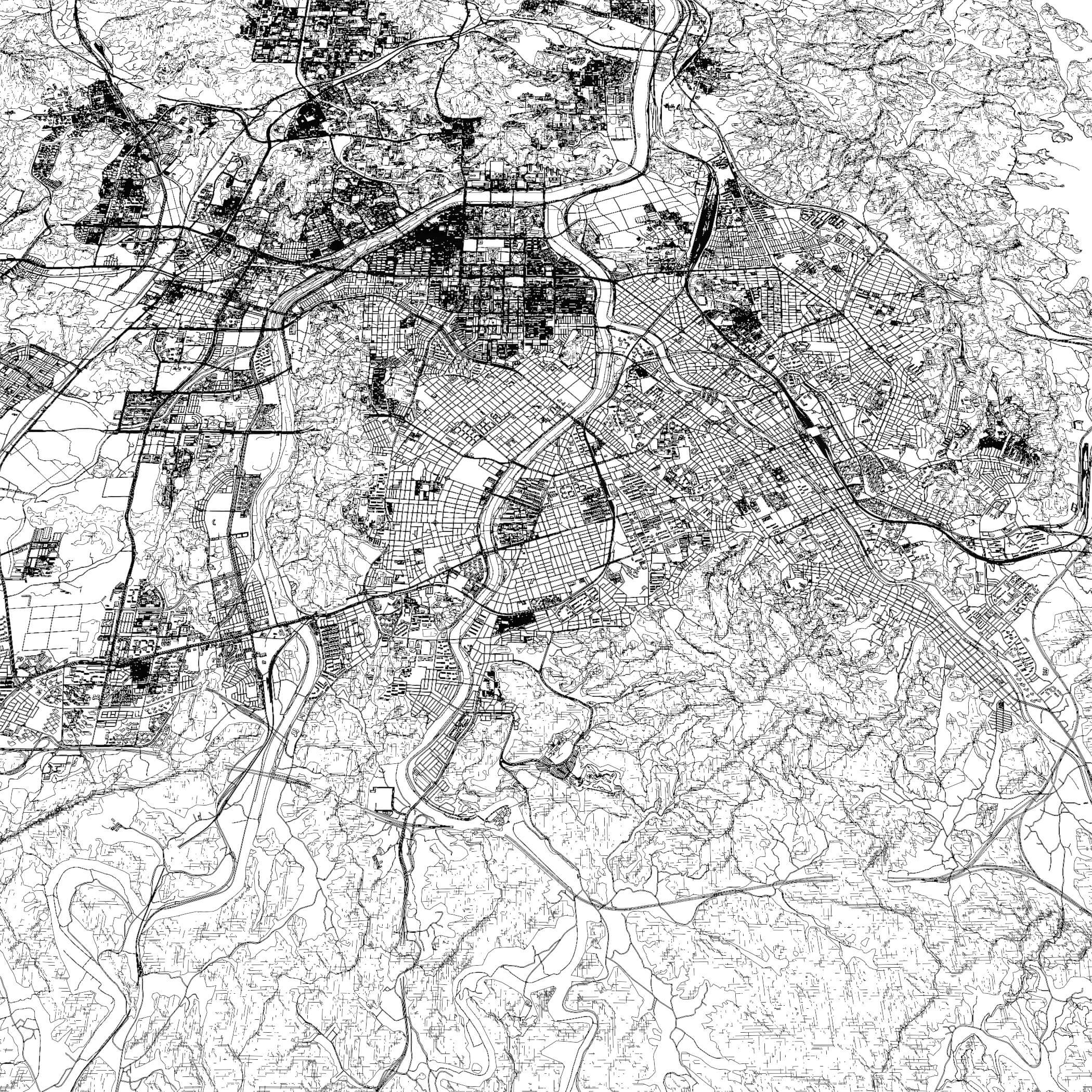 Daejeon South Korea - City and Urban in 20 Km x 20 Km 3D Model