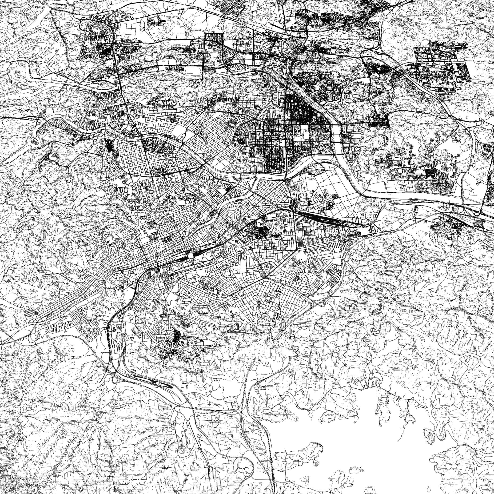 Daejeon South Korea - City and Urban in 20 Km x 20 Km 3D Model