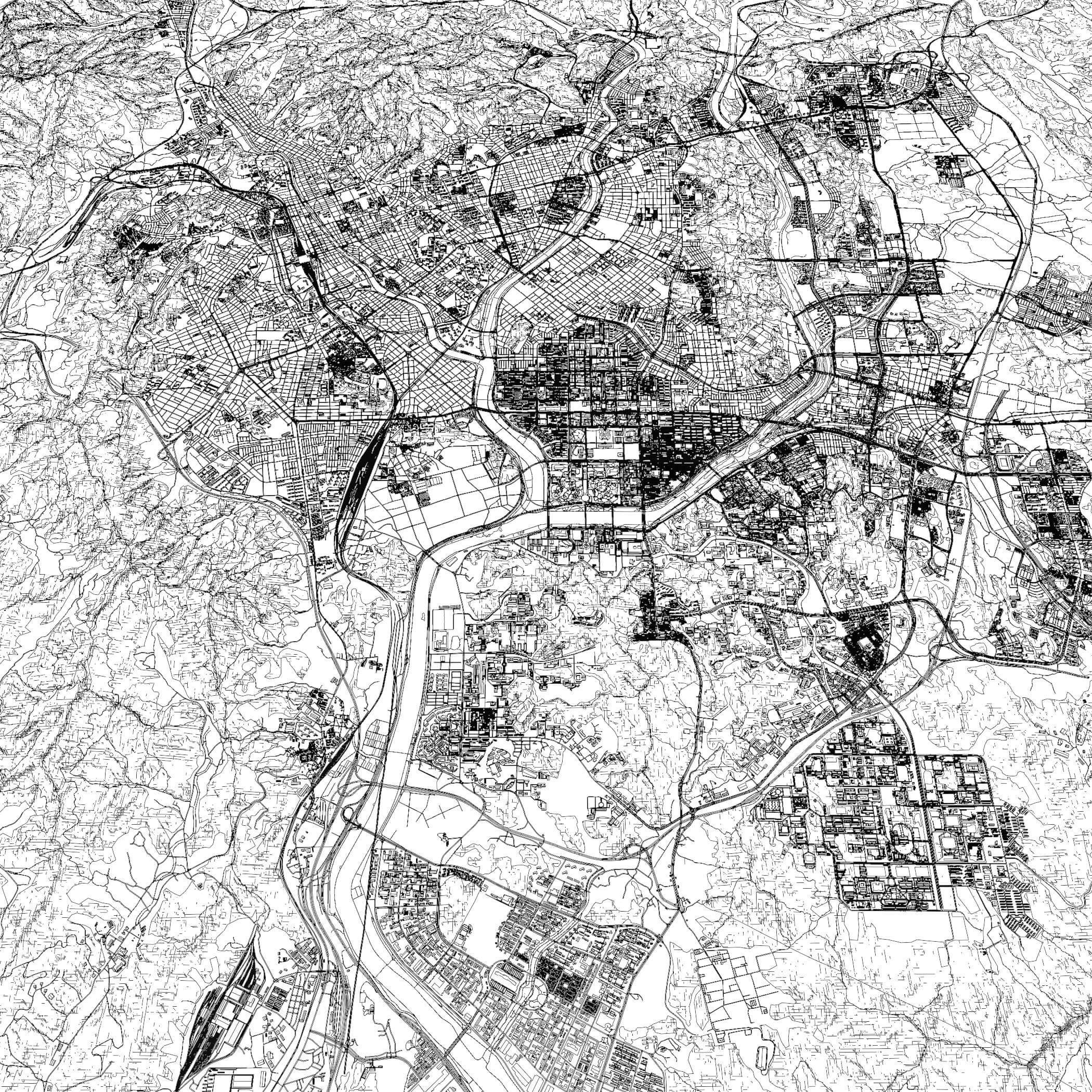 Daejeon South Korea - City and Urban in 20 Km x 20 Km 3D Model
