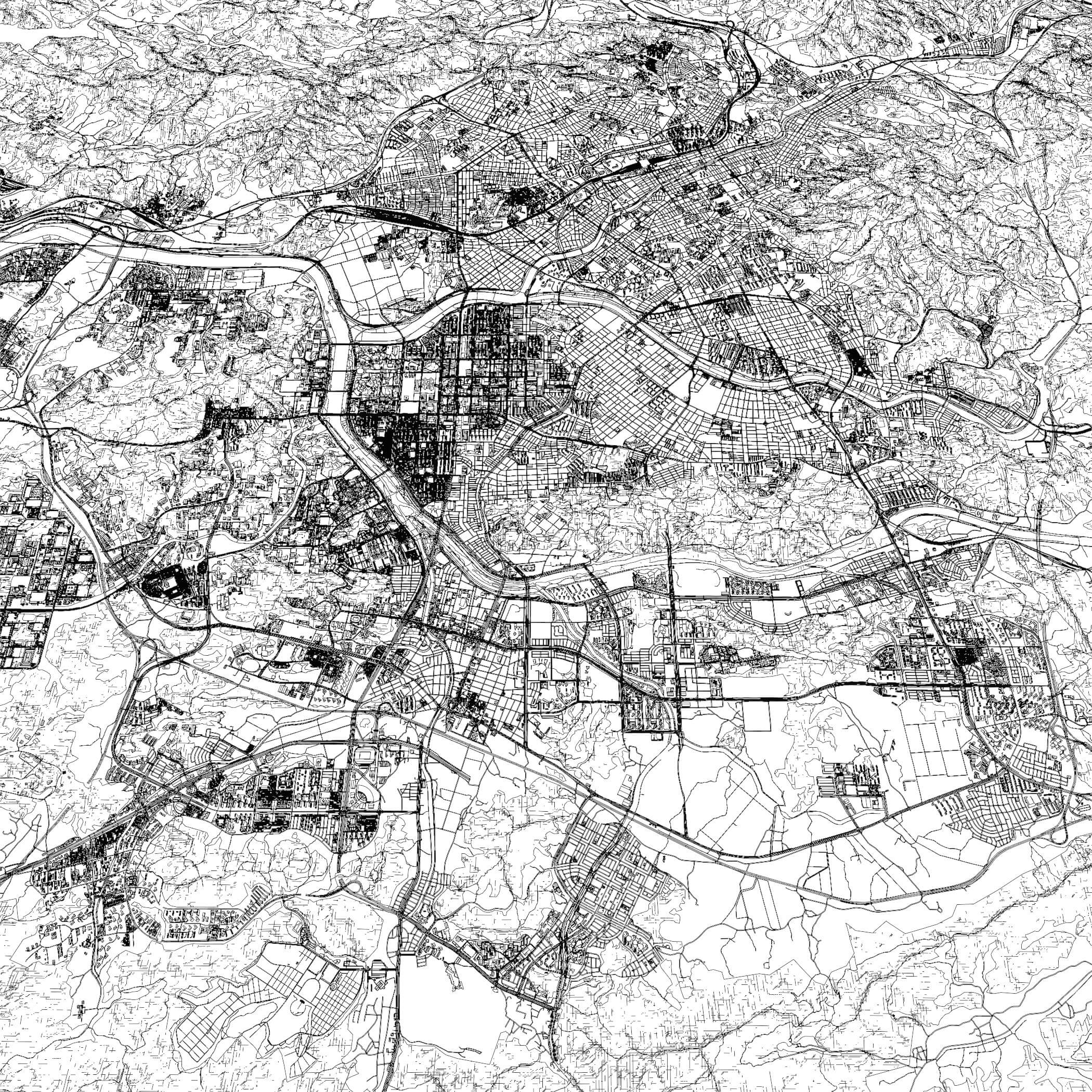 Daejeon South Korea - City and Urban in 20 Km x 20 Km 3D Model