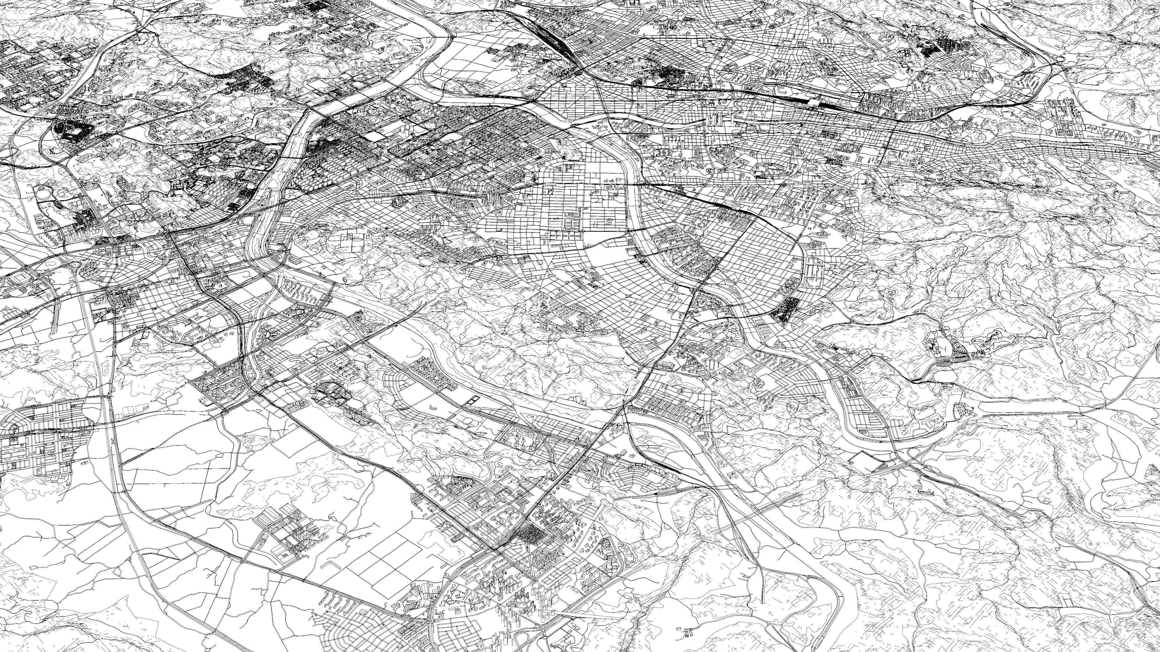 Daejeon South Korea - City and Urban in 20 Km x 20 Km 3D Model
