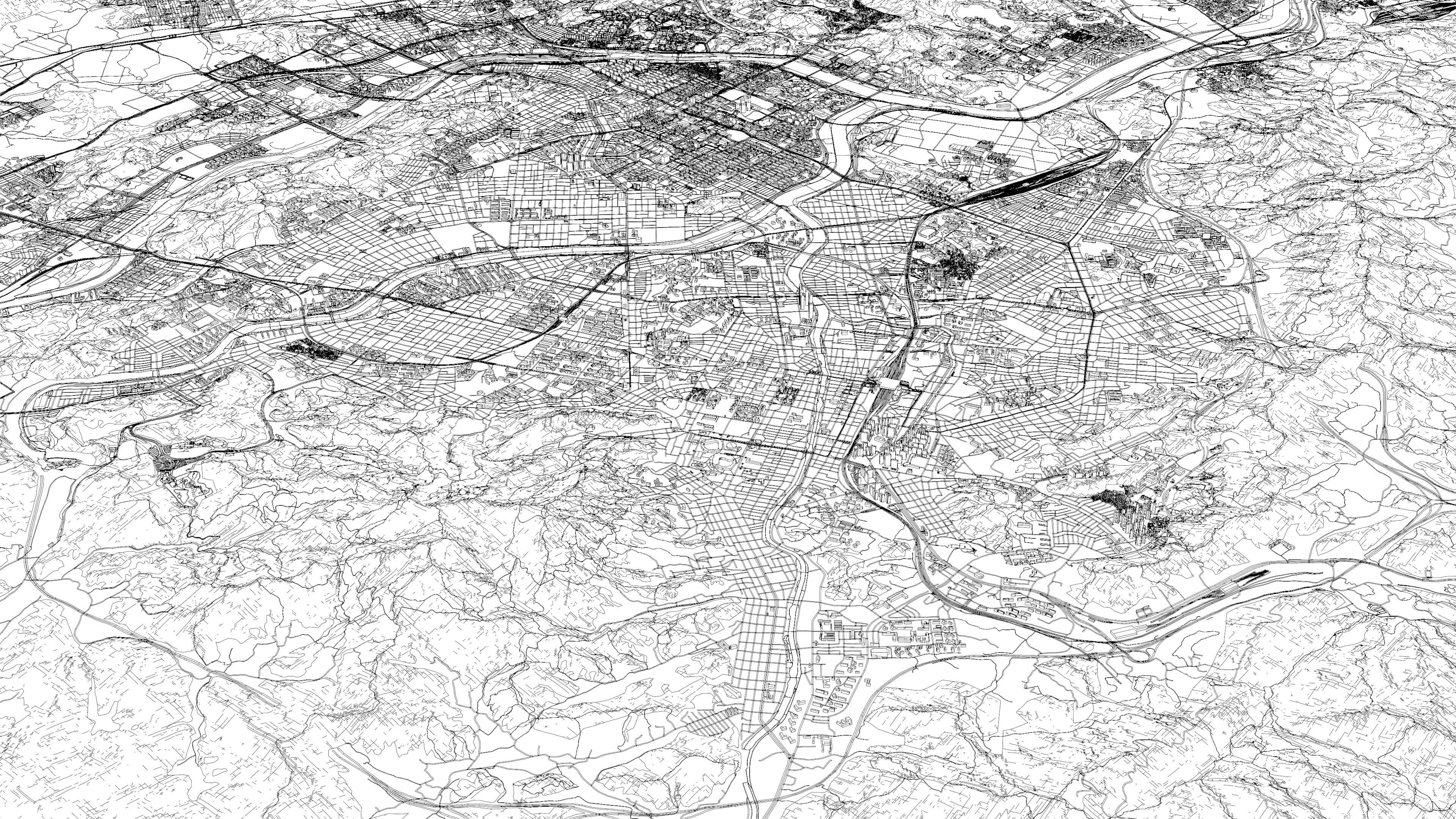 Daejeon South Korea - City and Urban in 20 Km x 20 Km 3D Model