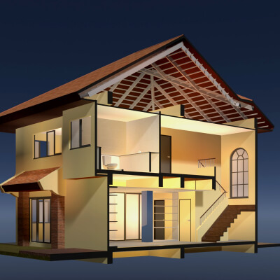 House in Section Cut 26-09