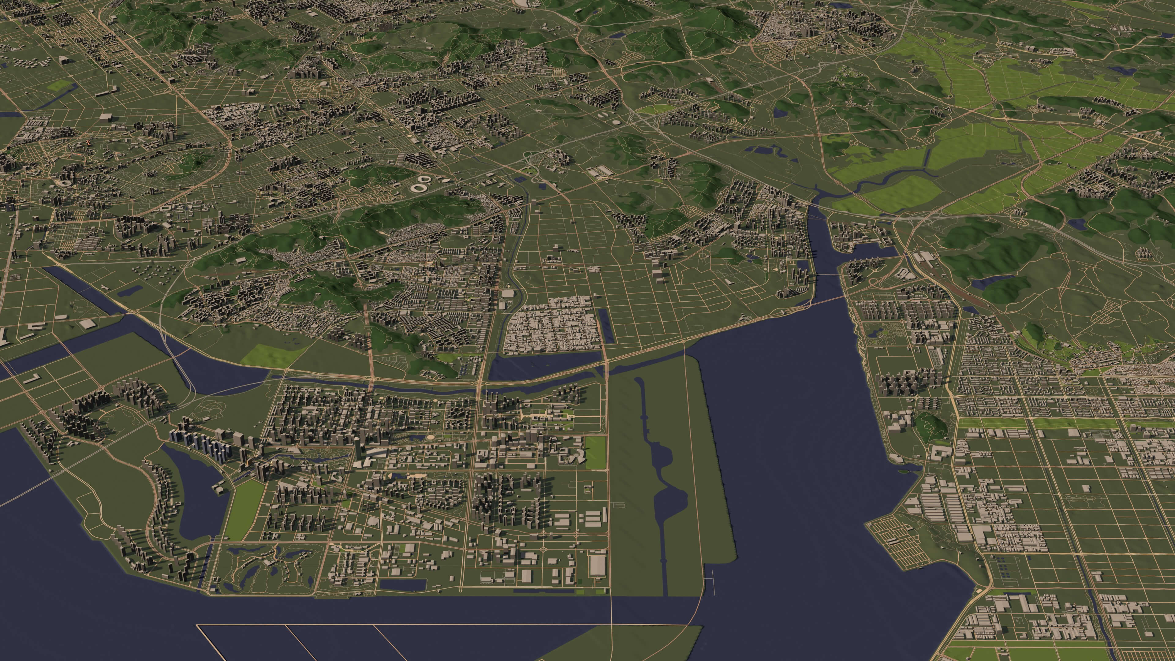 Incheon South Korea - city and urban in 25 km x 25 km 3D Model
