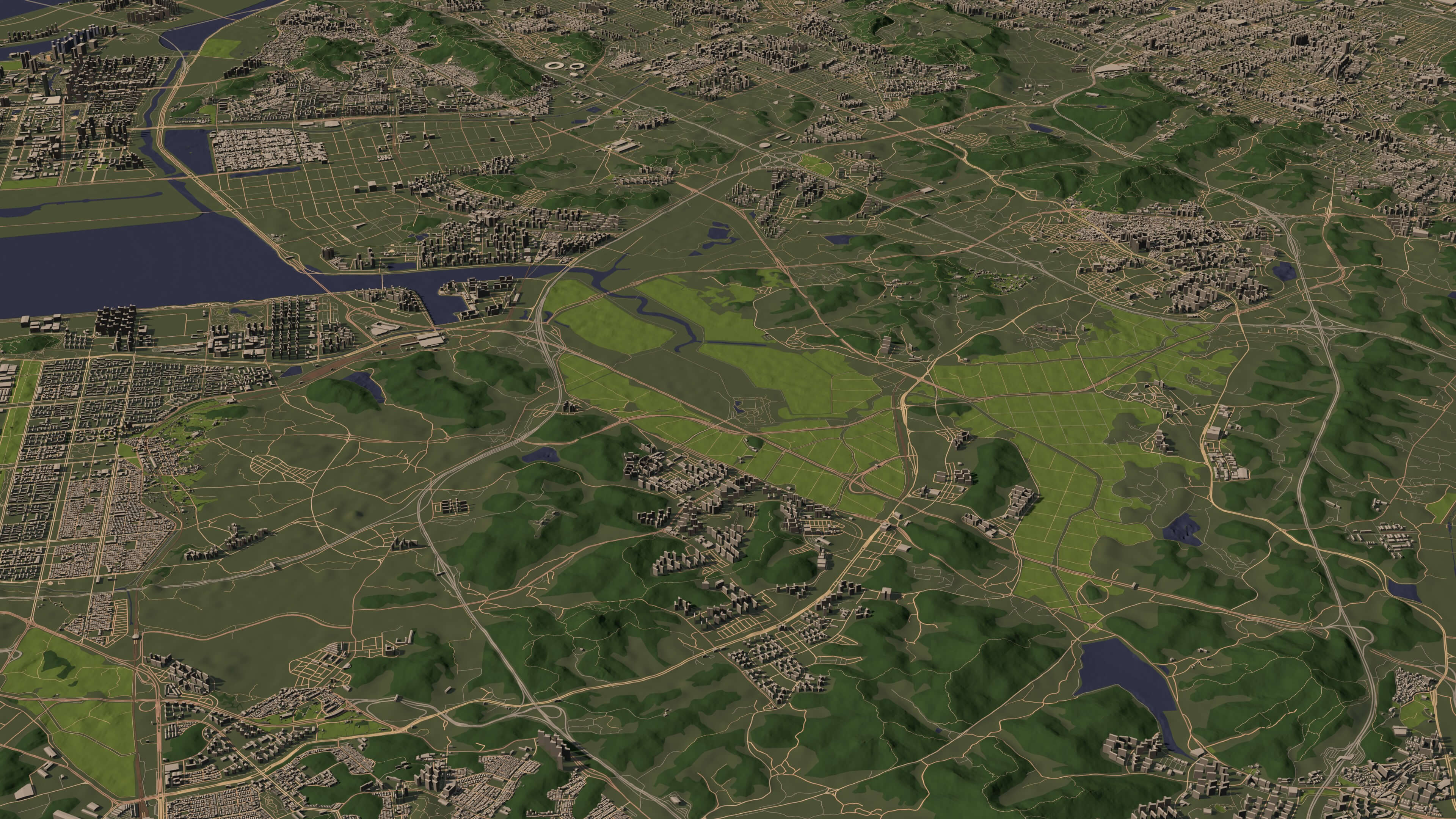 Incheon South Korea - city and urban in 25 km x 25 km 3D Model