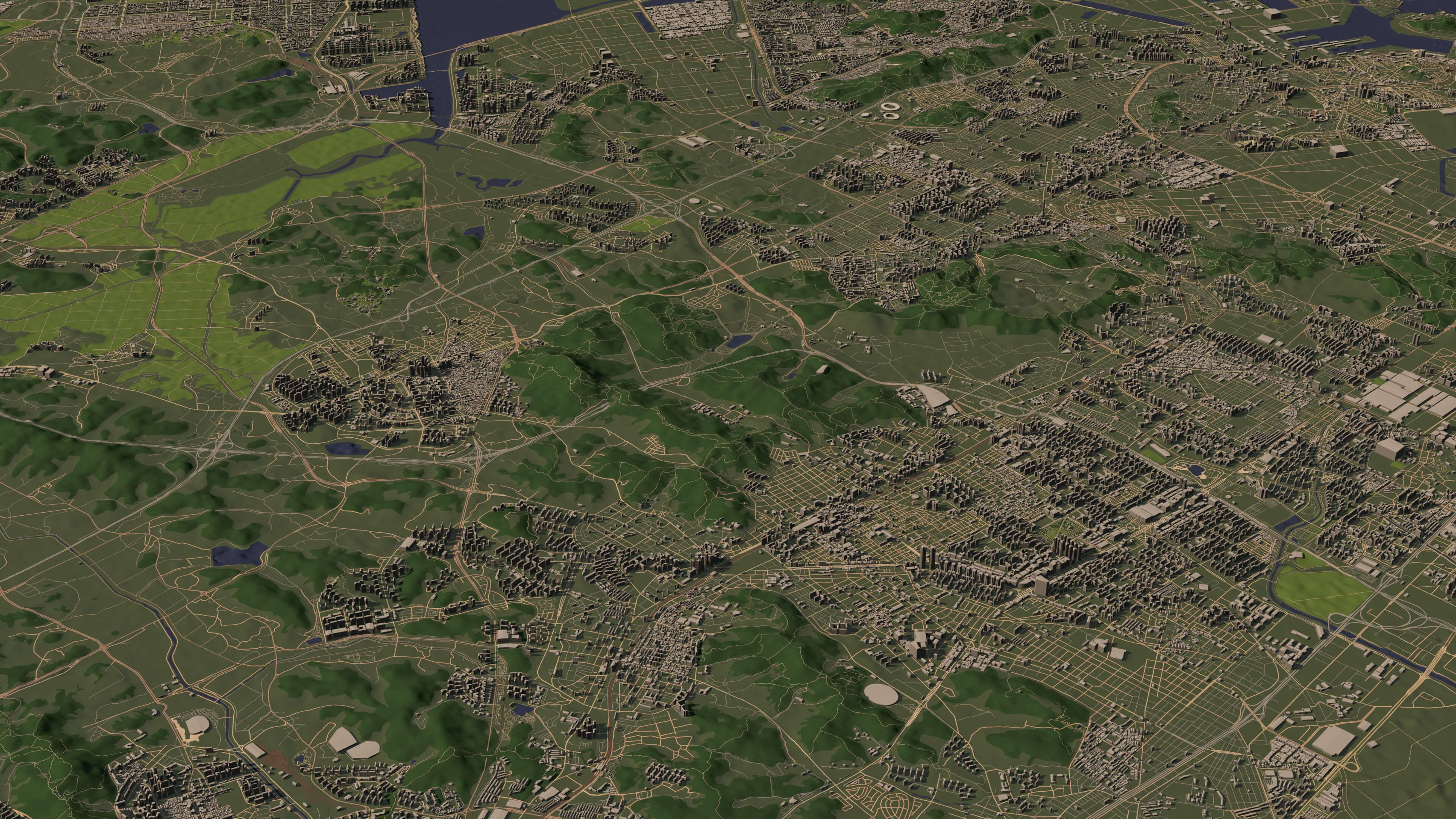 Incheon South Korea - city and urban in 25 km x 25 km 3D Model