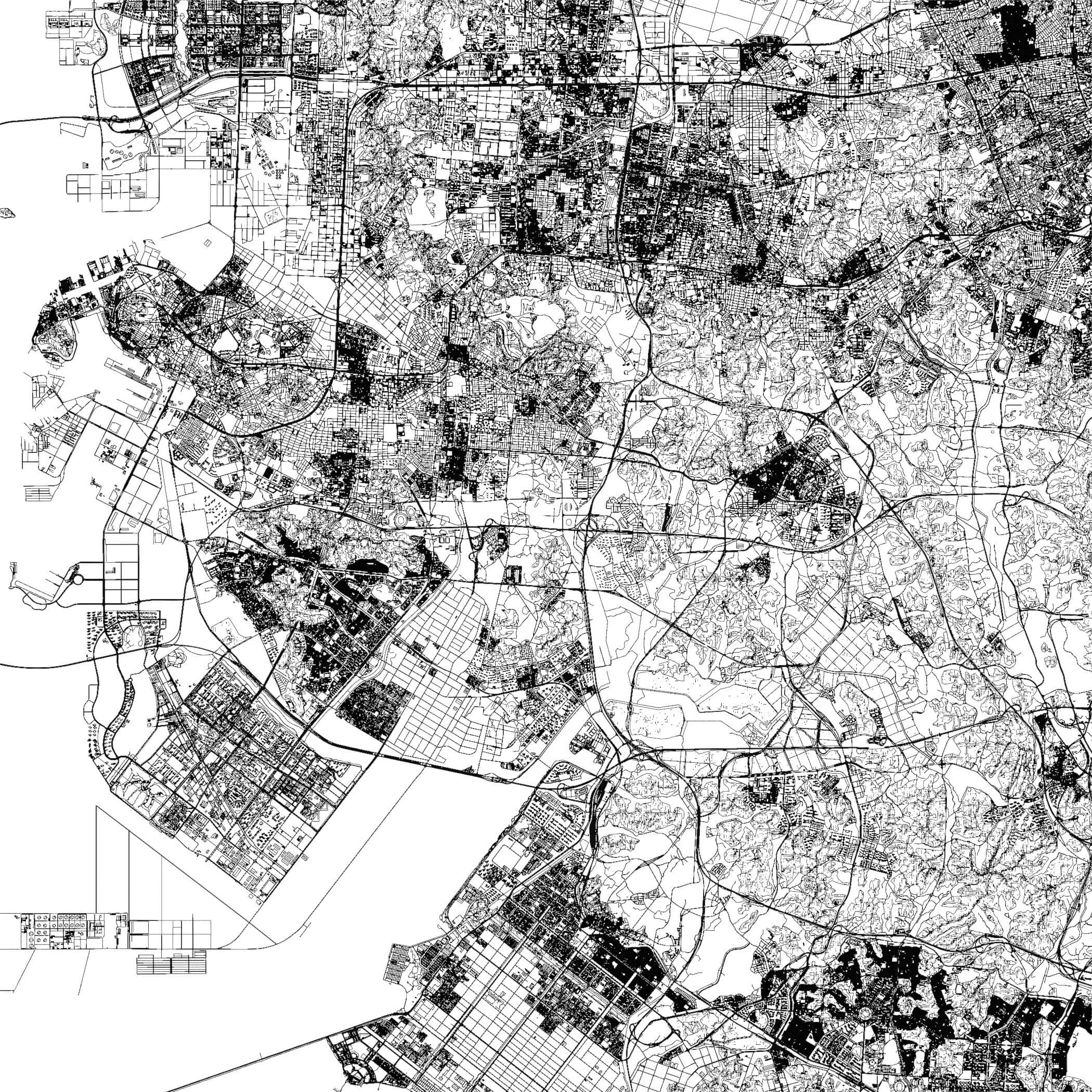 Incheon South Korea - city and urban in 25 km x 25 km 3D Model