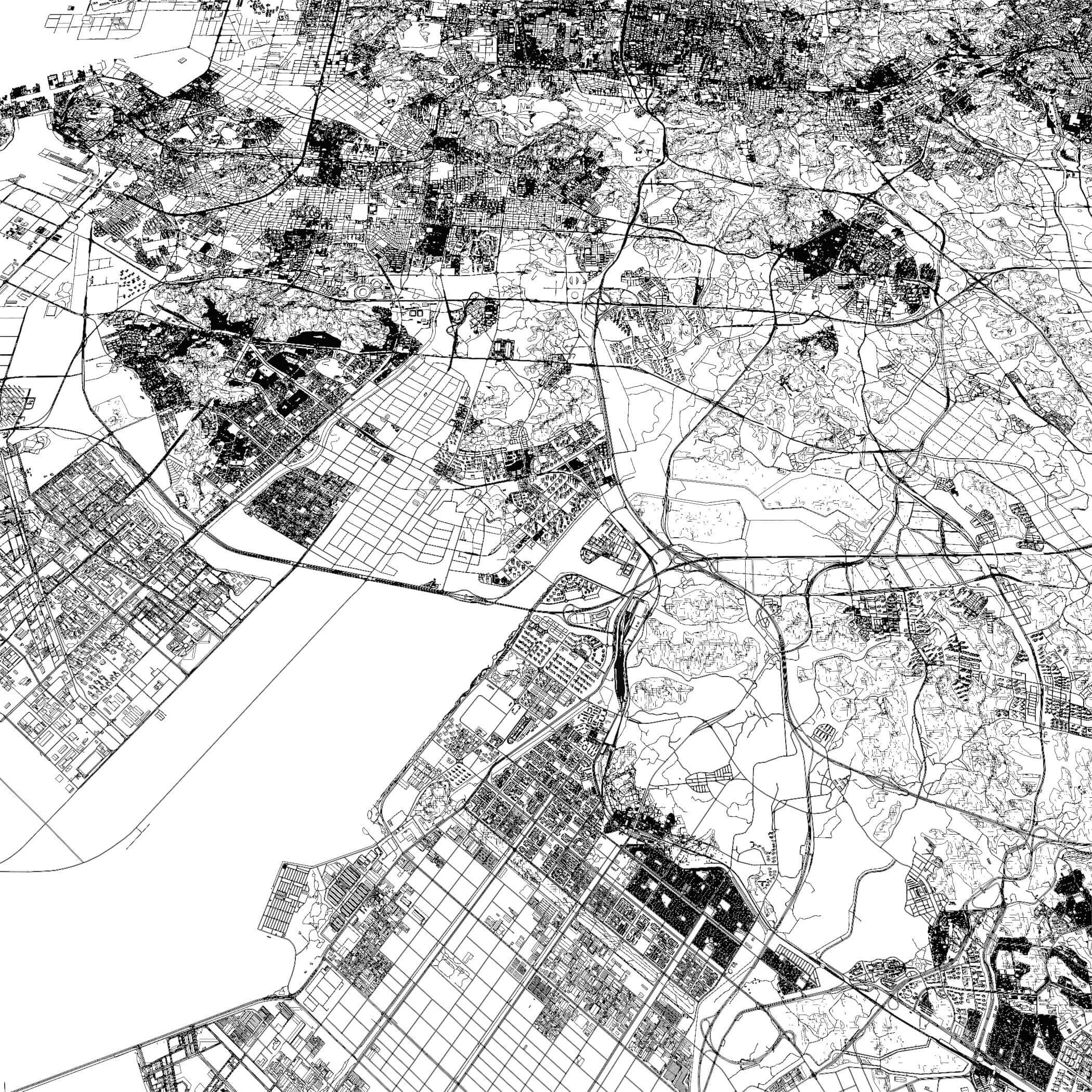 Incheon South Korea - city and urban in 25 km x 25 km 3D Model