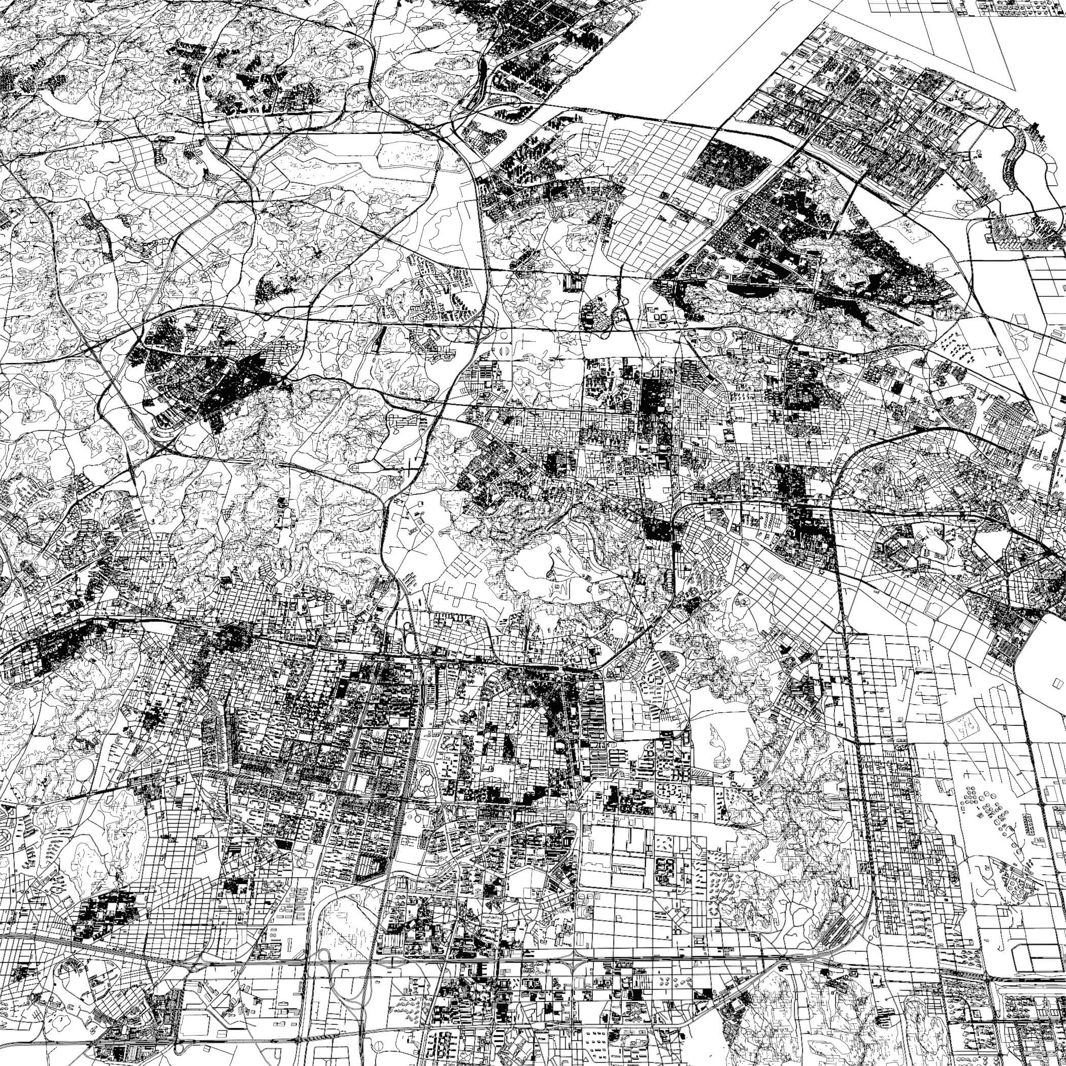 Incheon South Korea - city and urban in 25 km x 25 km 3D Model