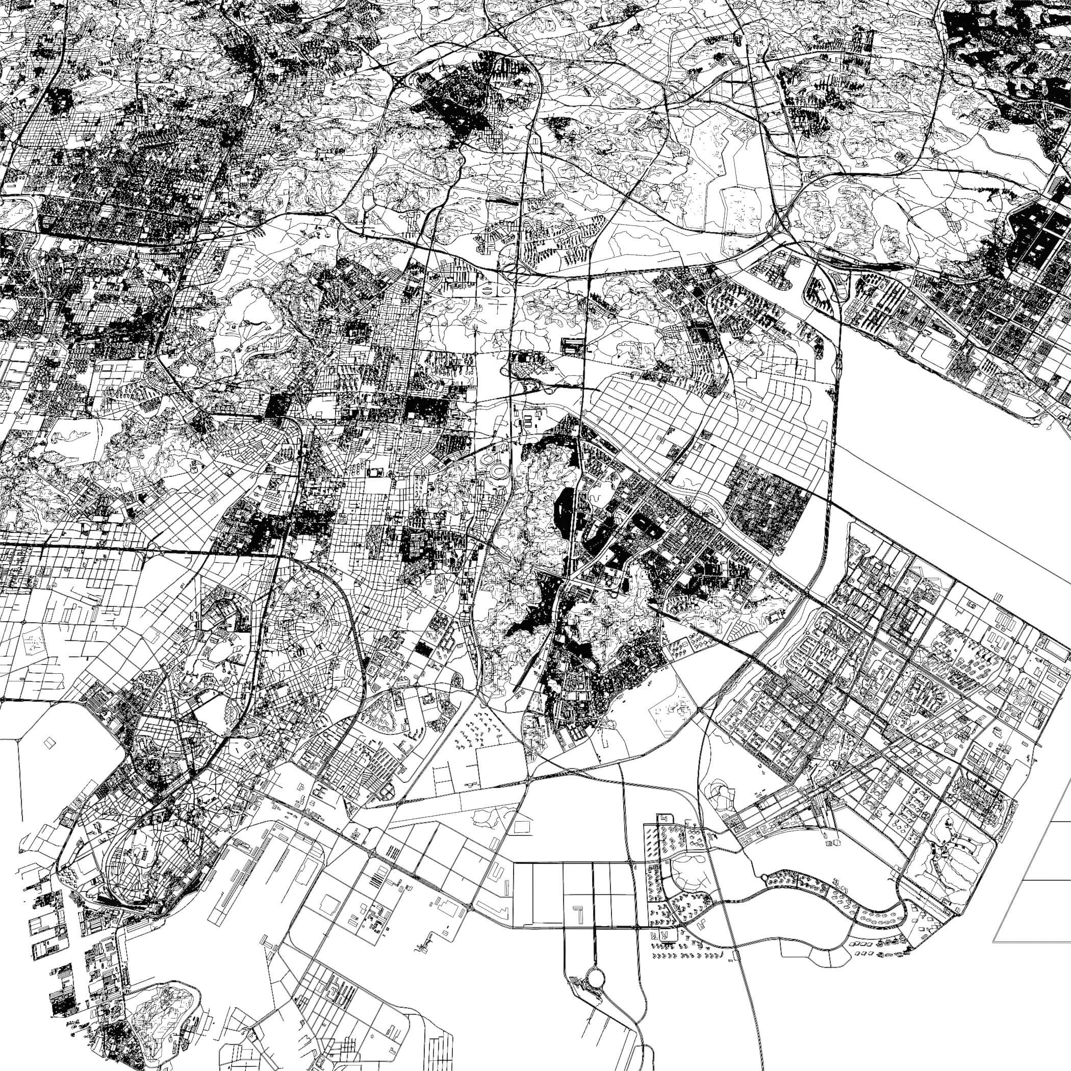 Incheon South Korea - city and urban in 25 km x 25 km 3D Model
