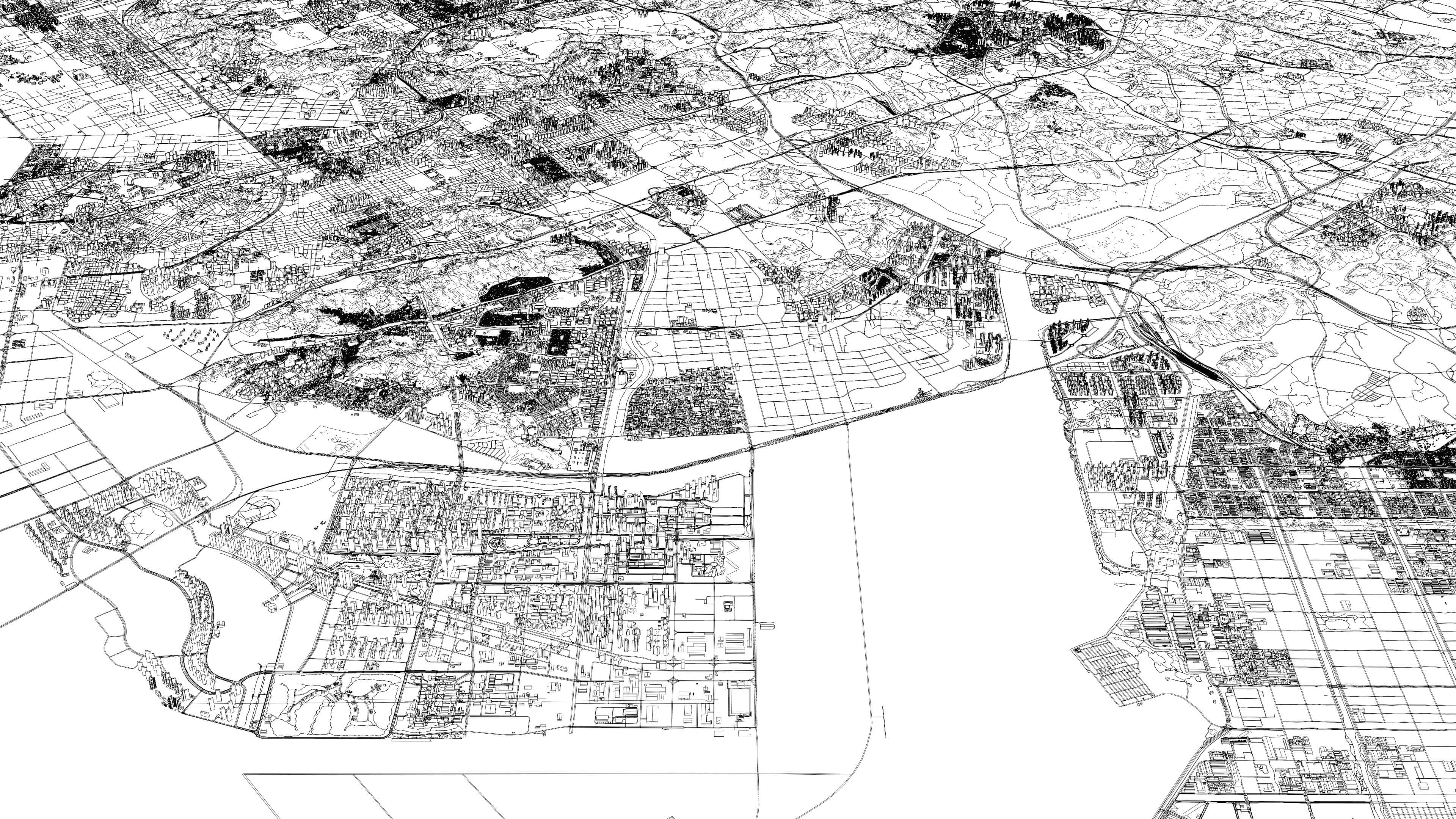 Incheon South Korea - city and urban in 25 km x 25 km 3D Model