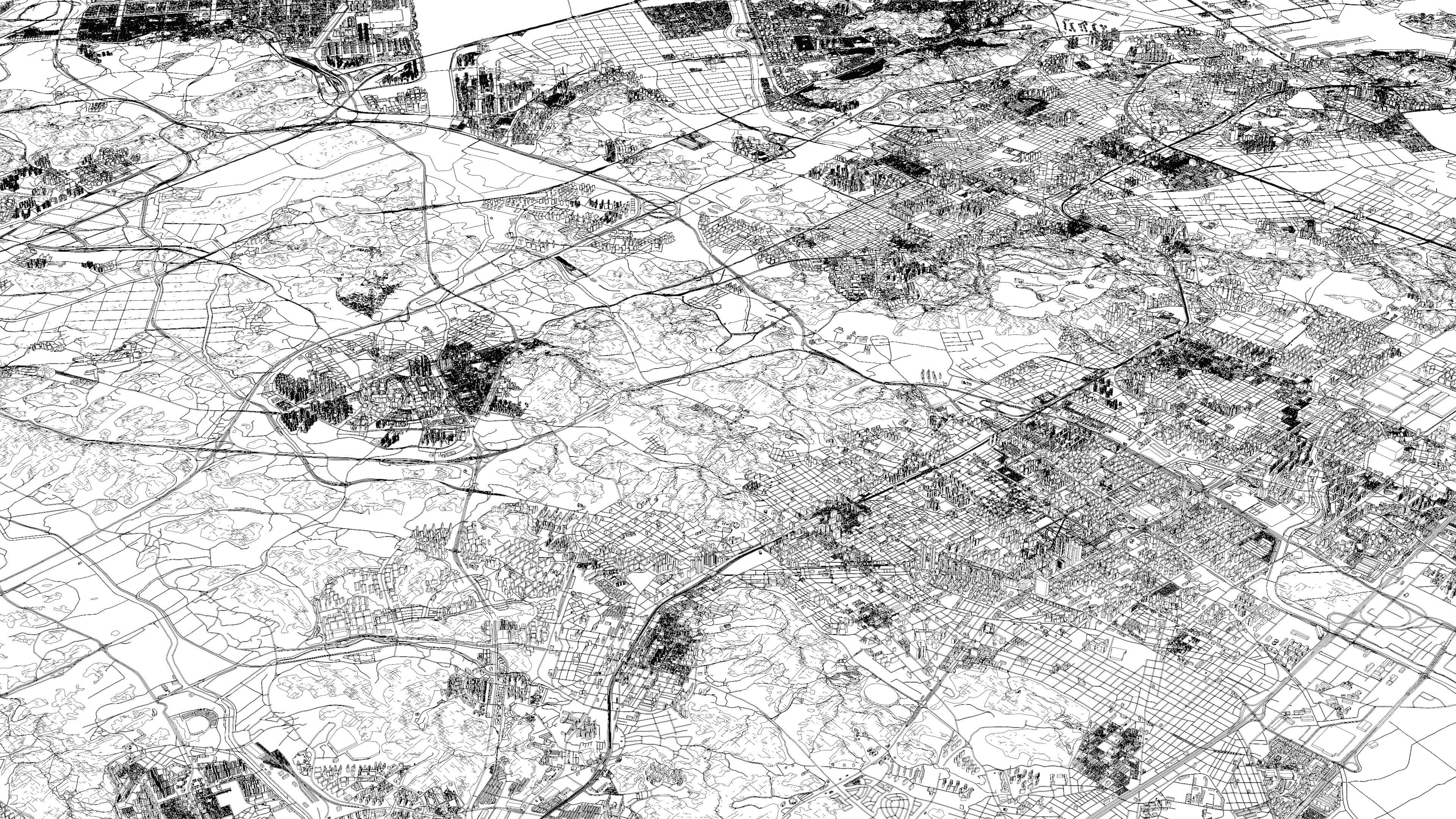 Incheon South Korea - city and urban in 25 km x 25 km 3D Model
