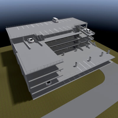 Parking Garage Building in Cutaway Section 26-04