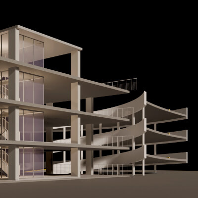 Parking Garage Building in Section Cut 26-18