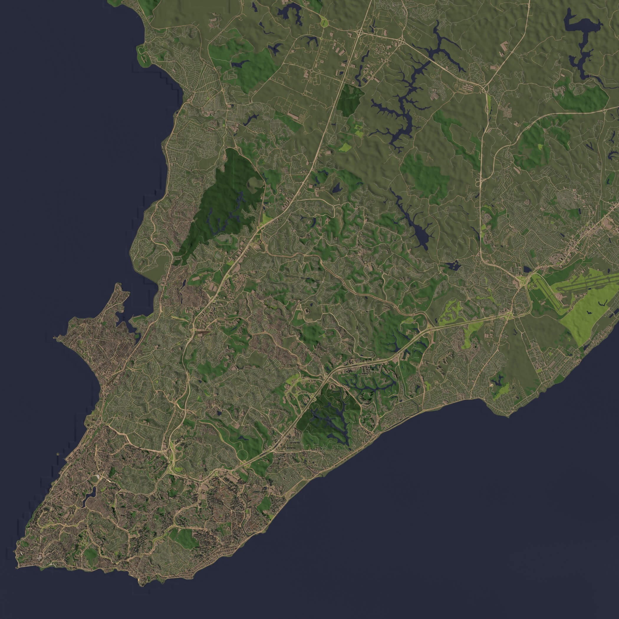 Salvador Brazil - city and urban in 25 km x 25 km 3D Model