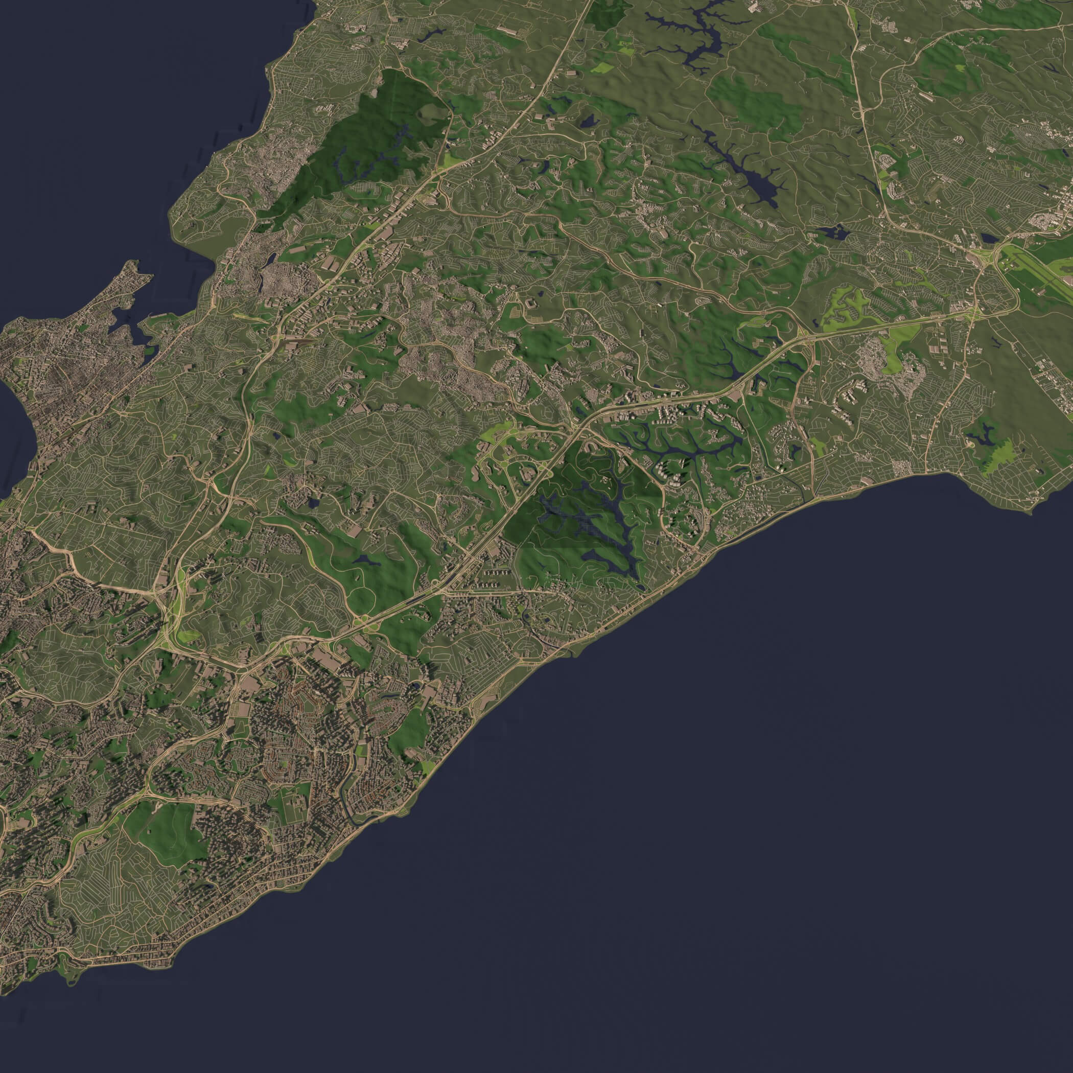 Salvador Brazil - city and urban in 25 km x 25 km 3D Model