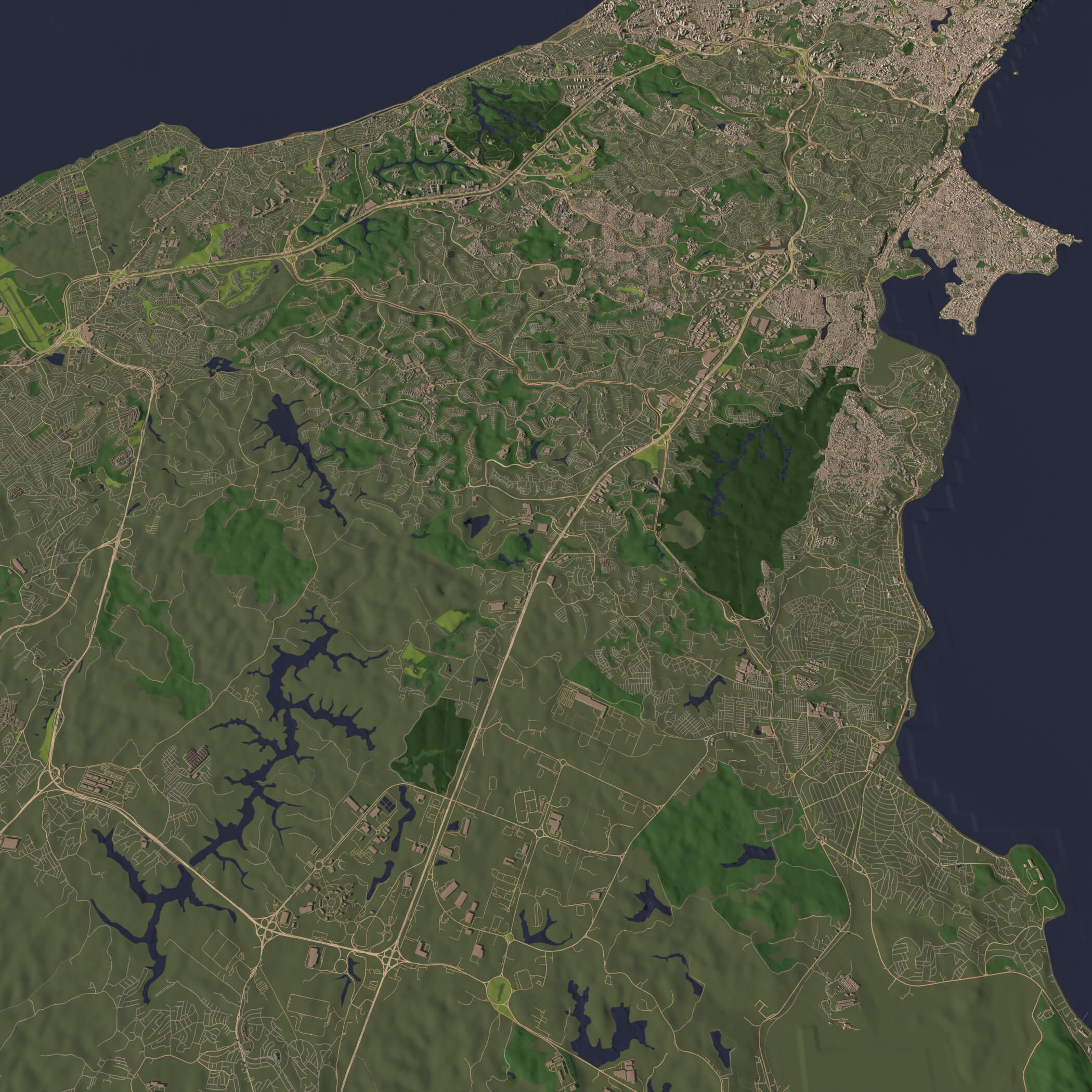 Salvador Brazil - city and urban in 25 km x 25 km 3D Model