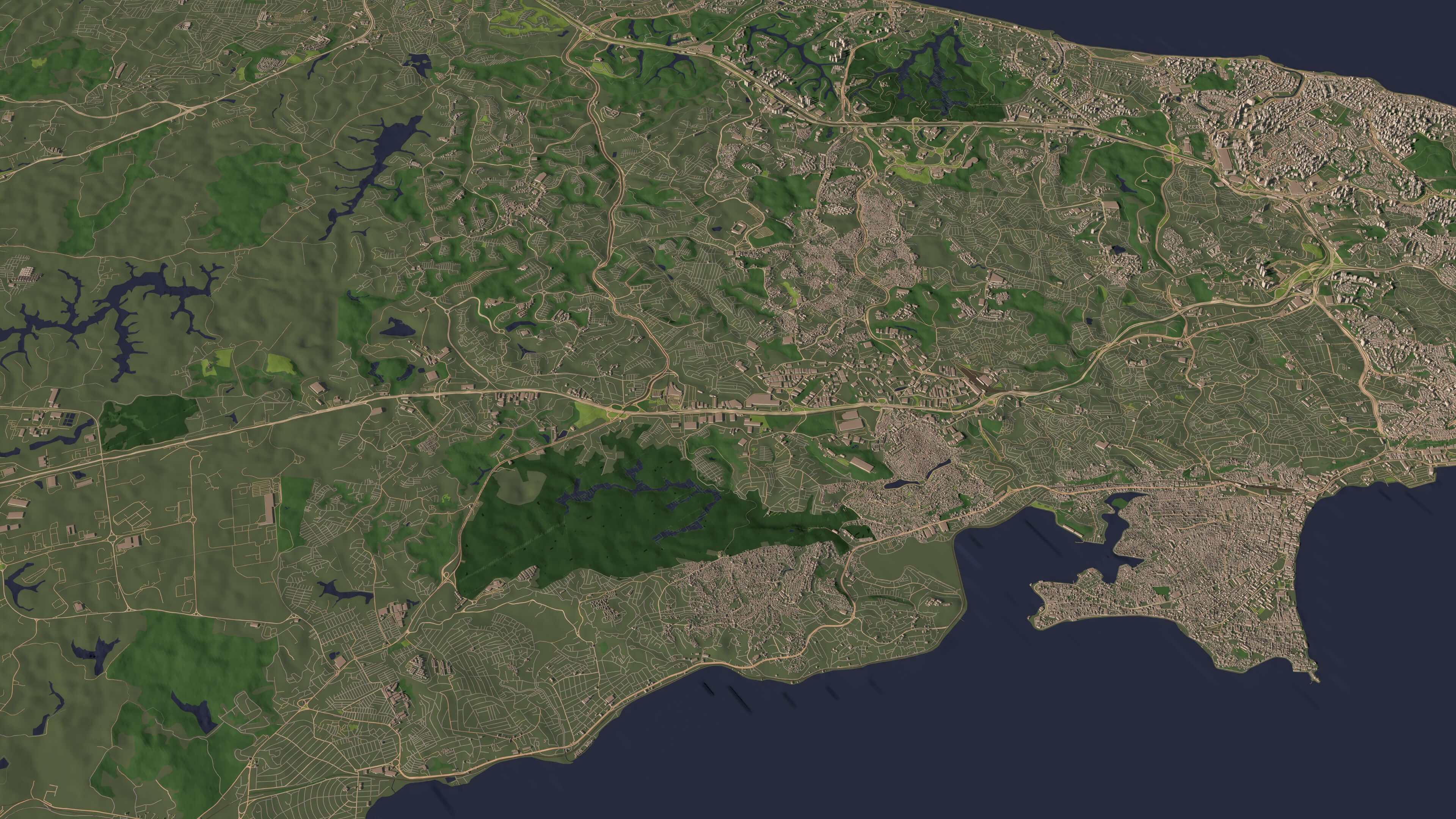 Salvador Brazil - city and urban in 25 km x 25 km 3D Model