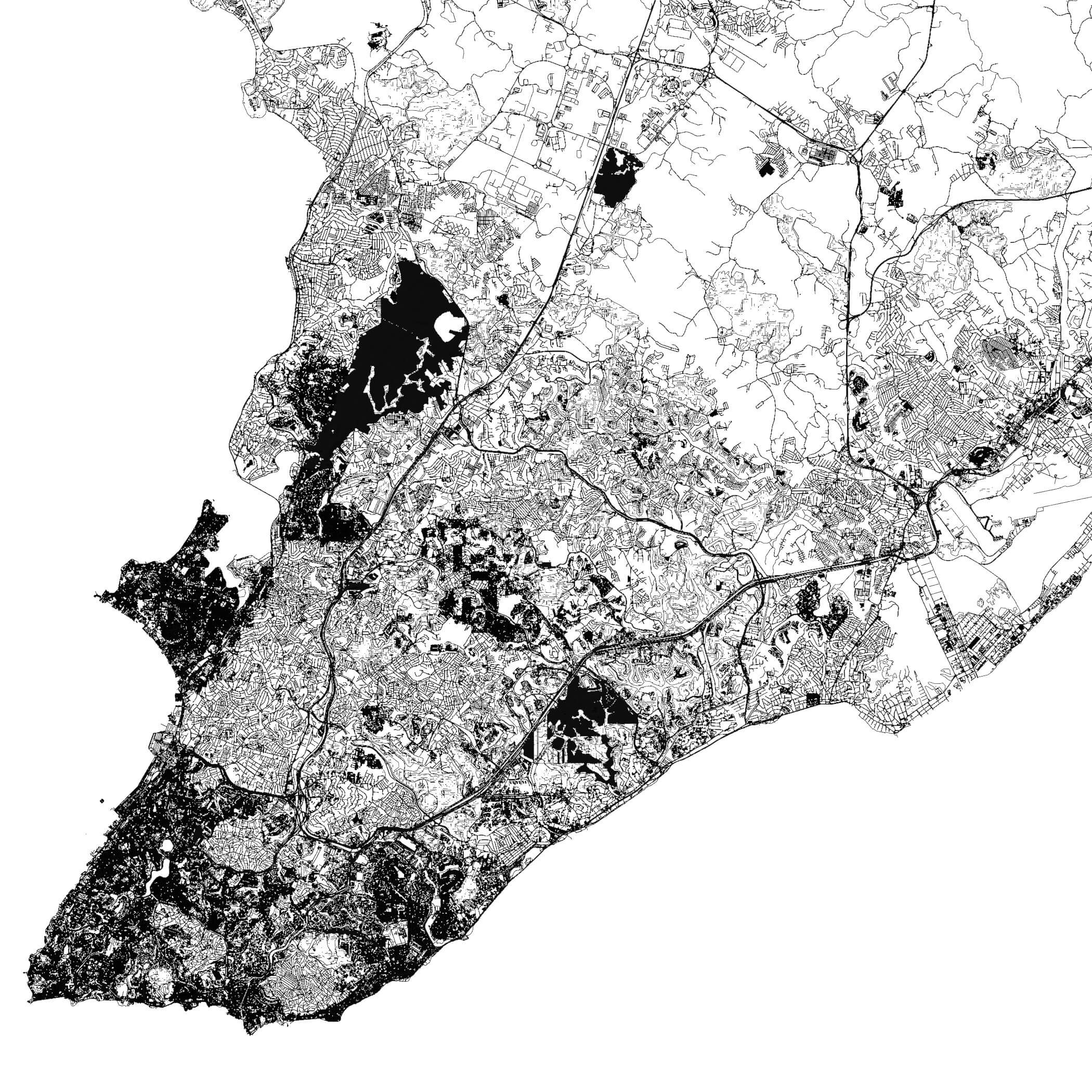 Salvador Brazil - city and urban in 25 km x 25 km 3D Model