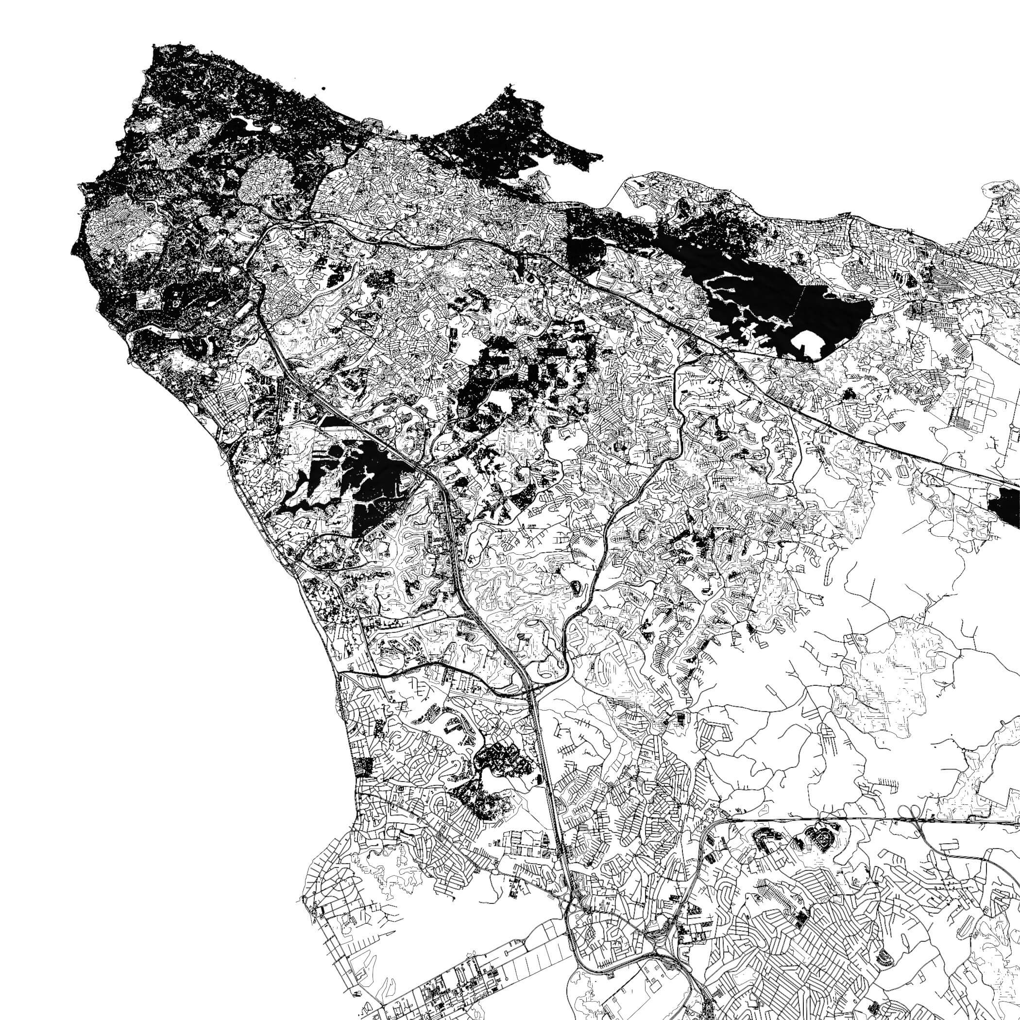 Salvador Brazil - city and urban in 25 km x 25 km 3D Model