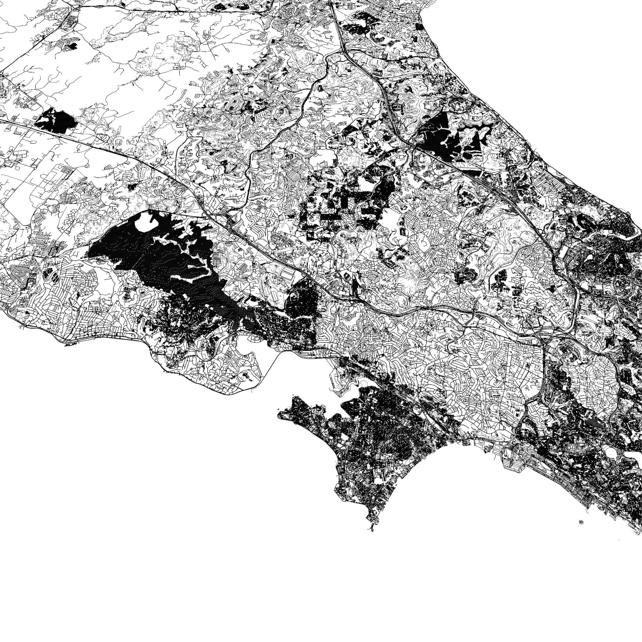 Salvador Brazil - city and urban in 25 km x 25 km 3D Model