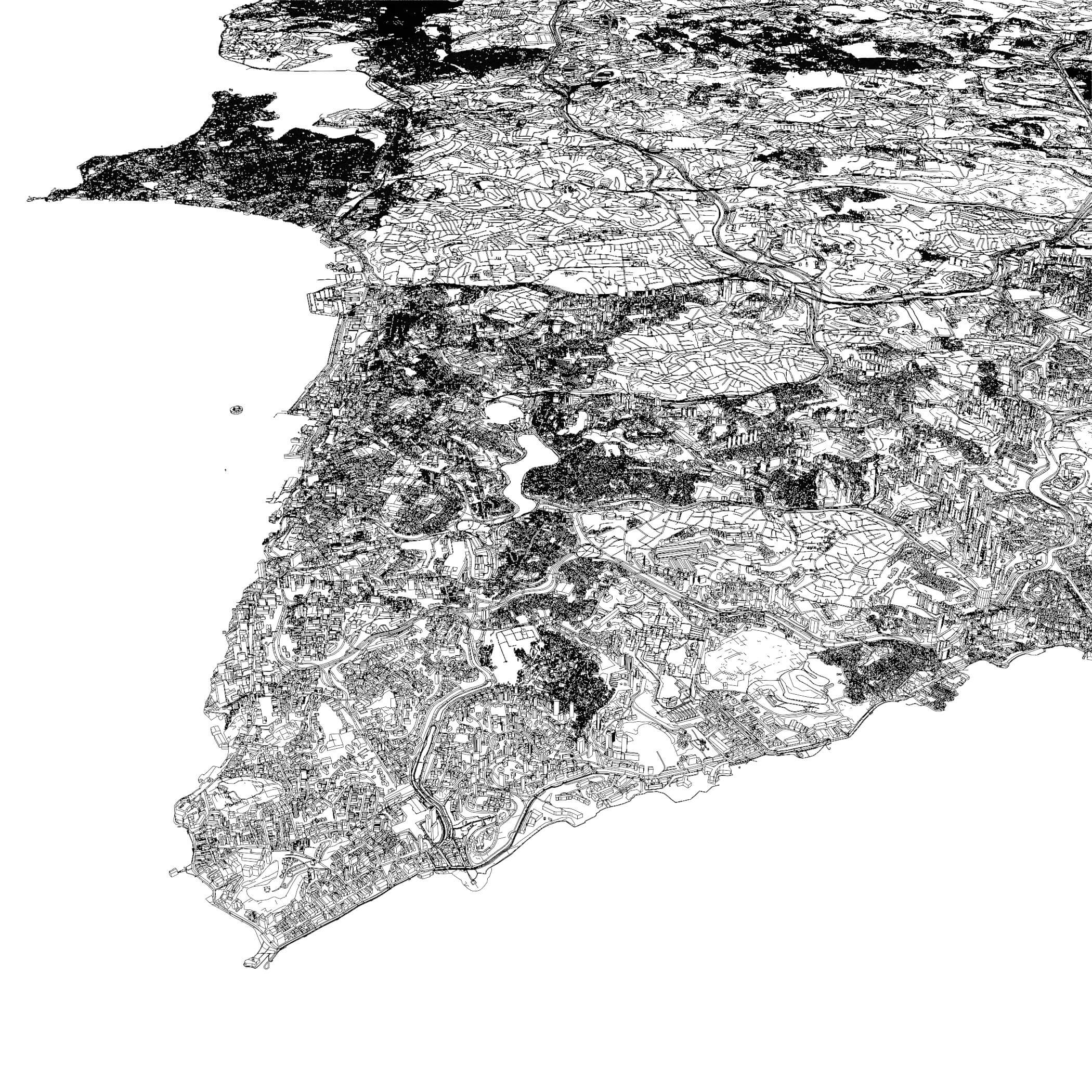 Salvador Brazil - city and urban in 25 km x 25 km 3D Model