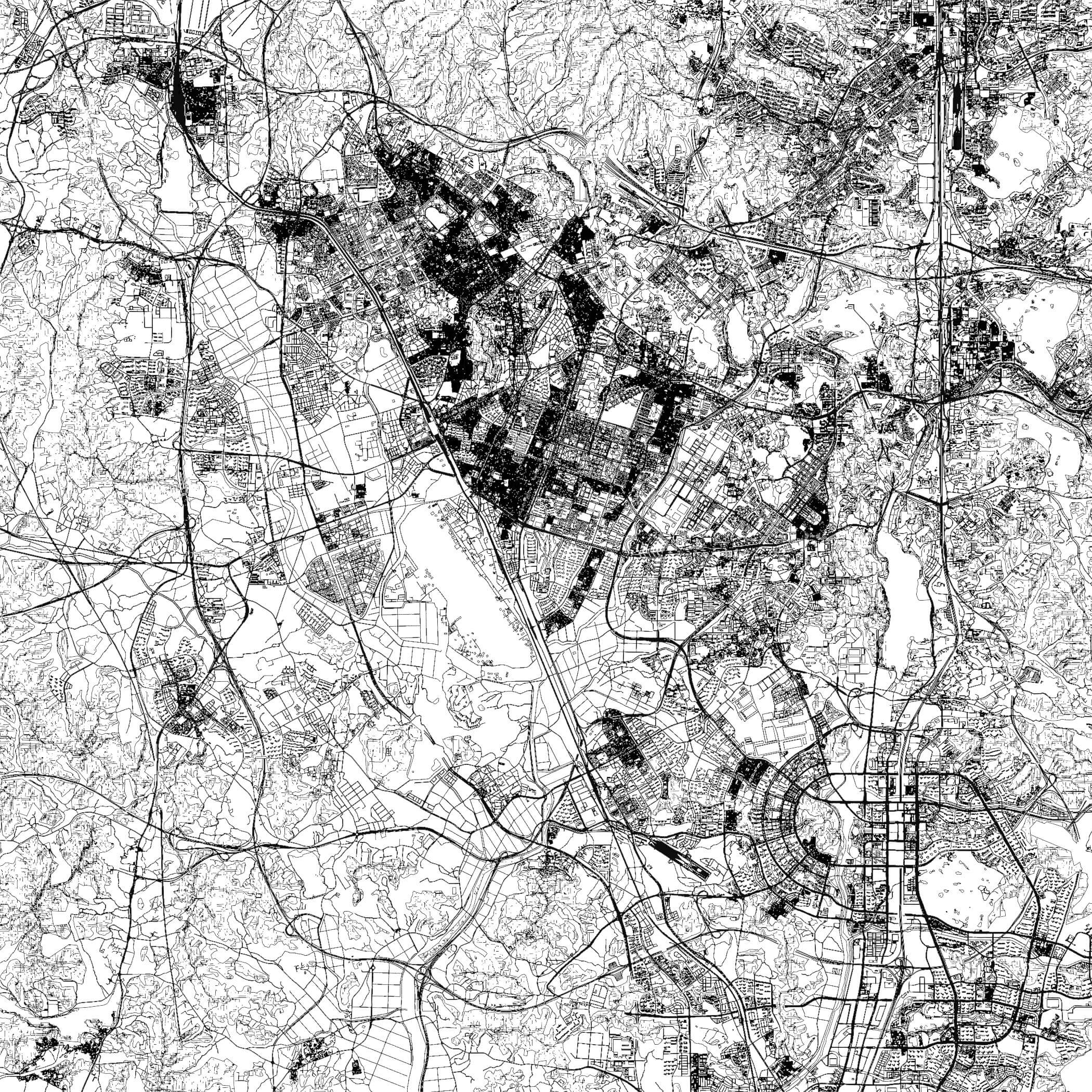 Suwon South Korea - city and urban in 20 km x 20 km 3D Model
