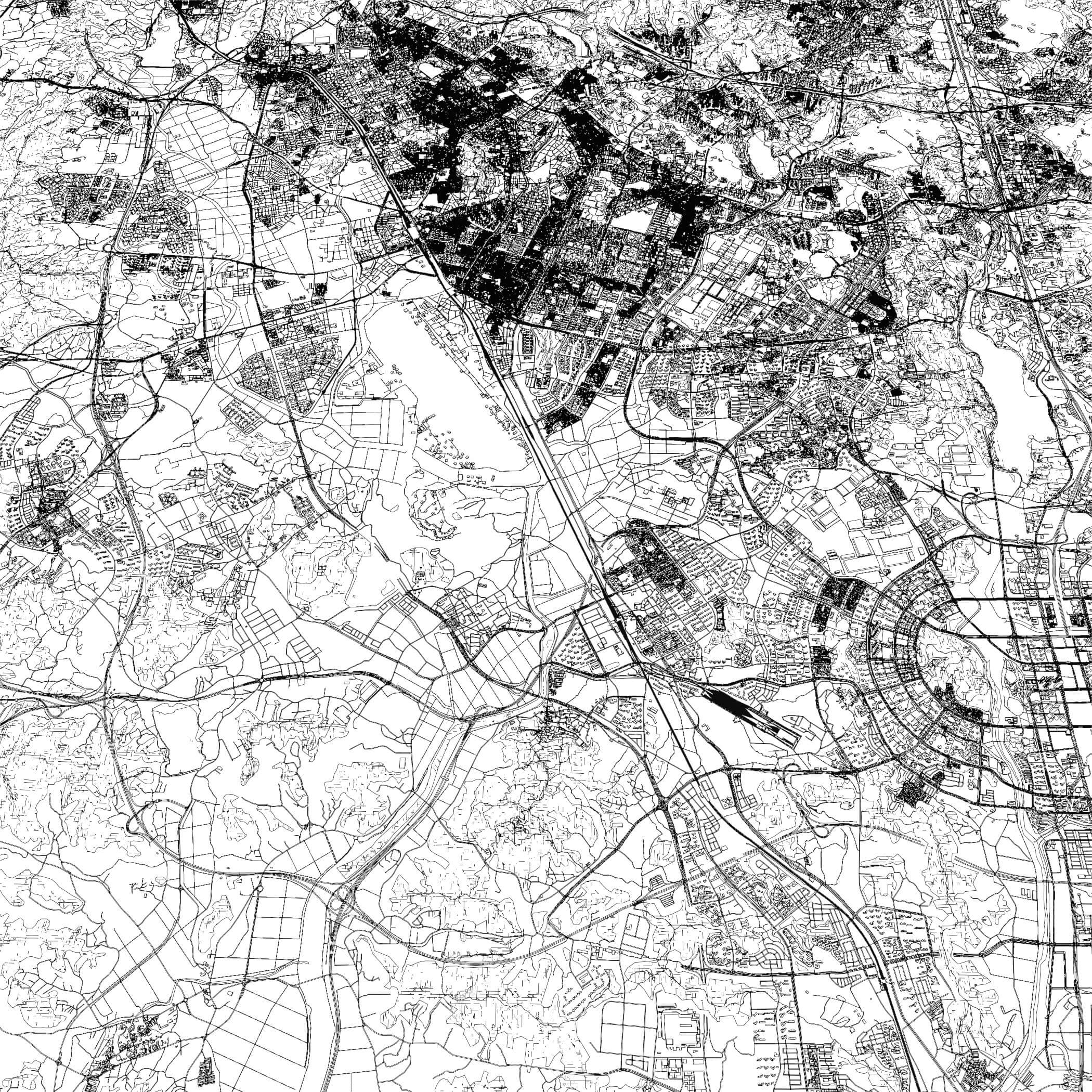 Suwon South Korea - city and urban in 20 km x 20 km 3D Model